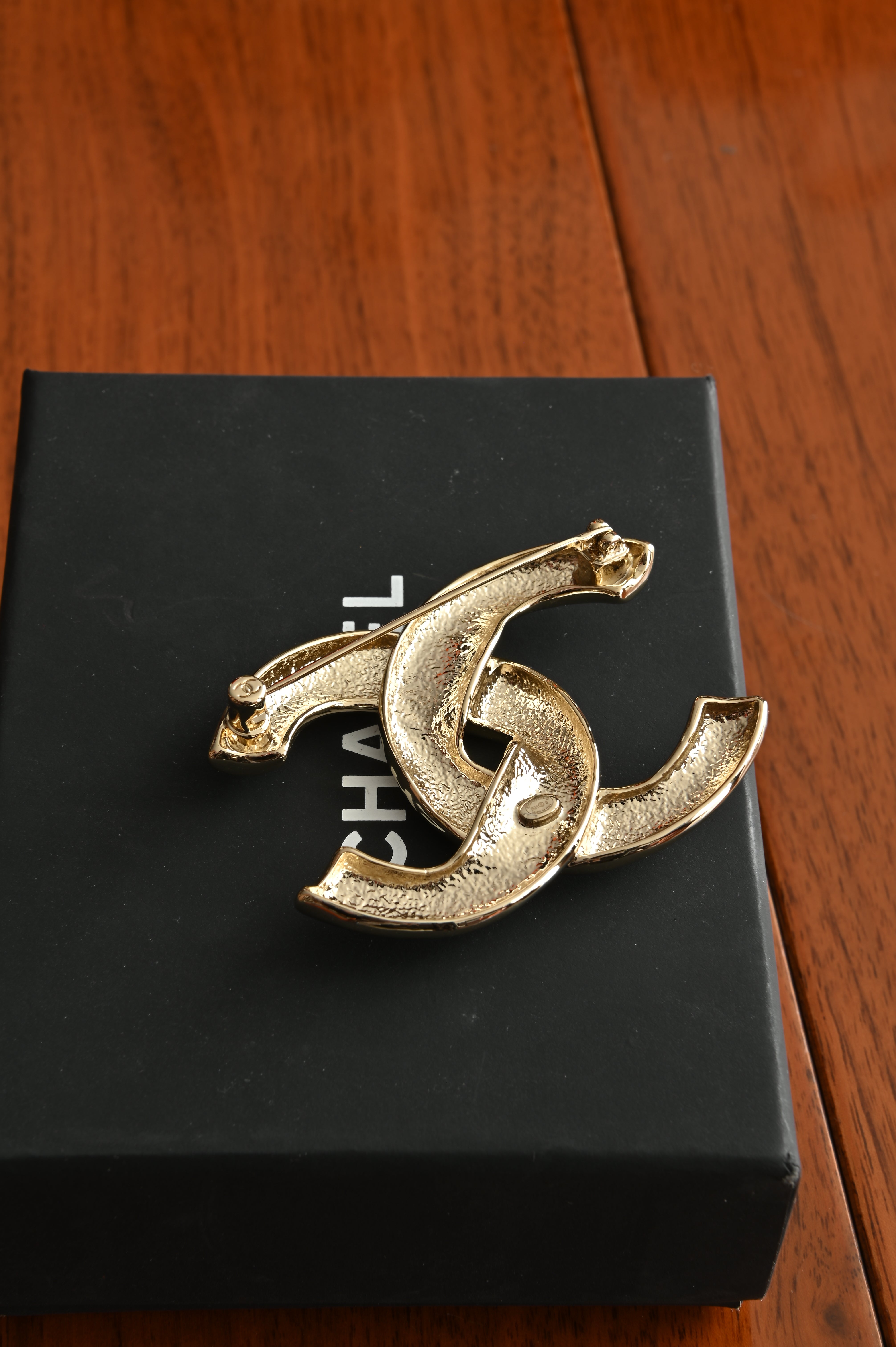 Chanel Gold CC Brooch