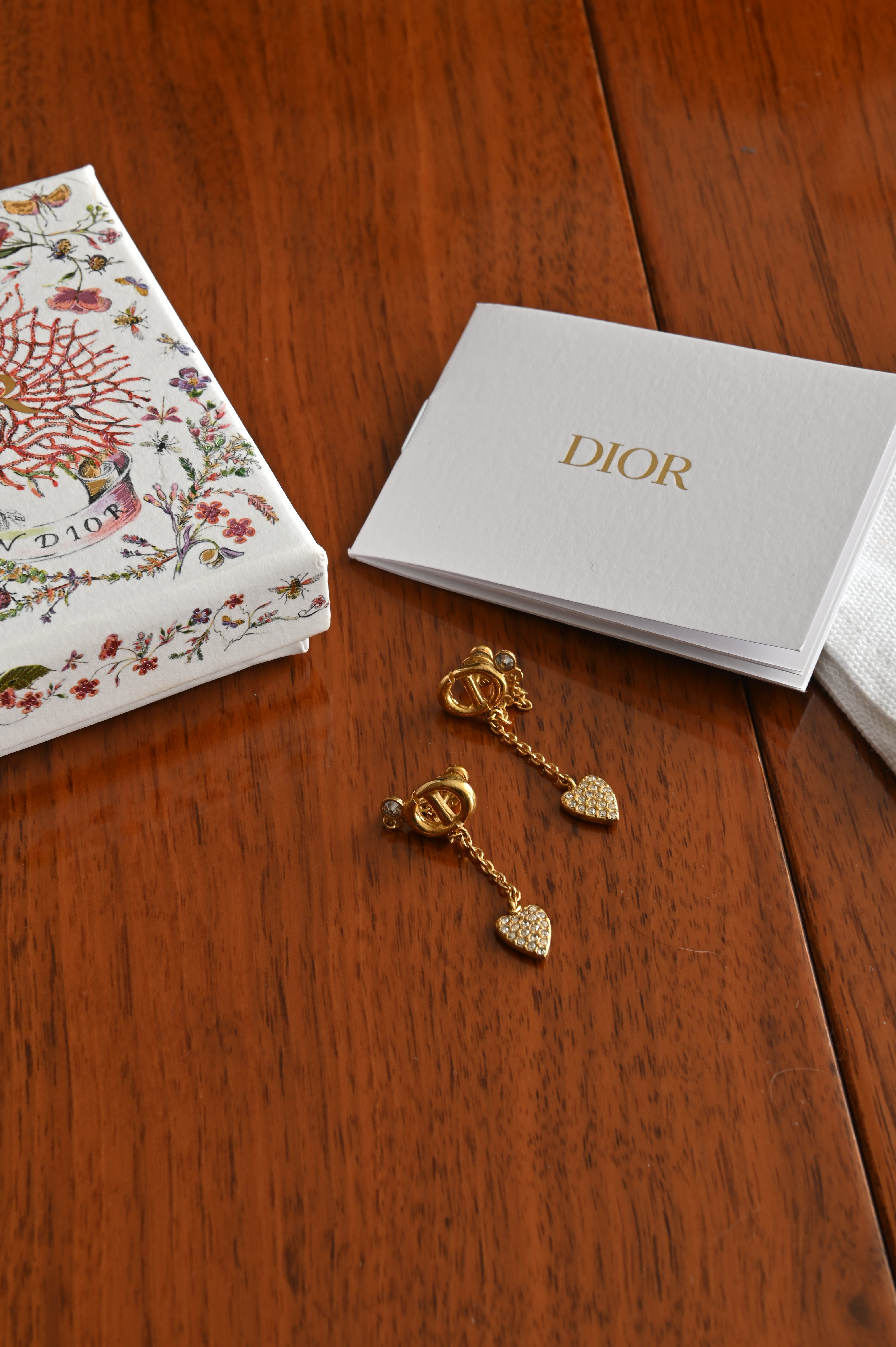 Christian Dior Dangling Heart Earrings