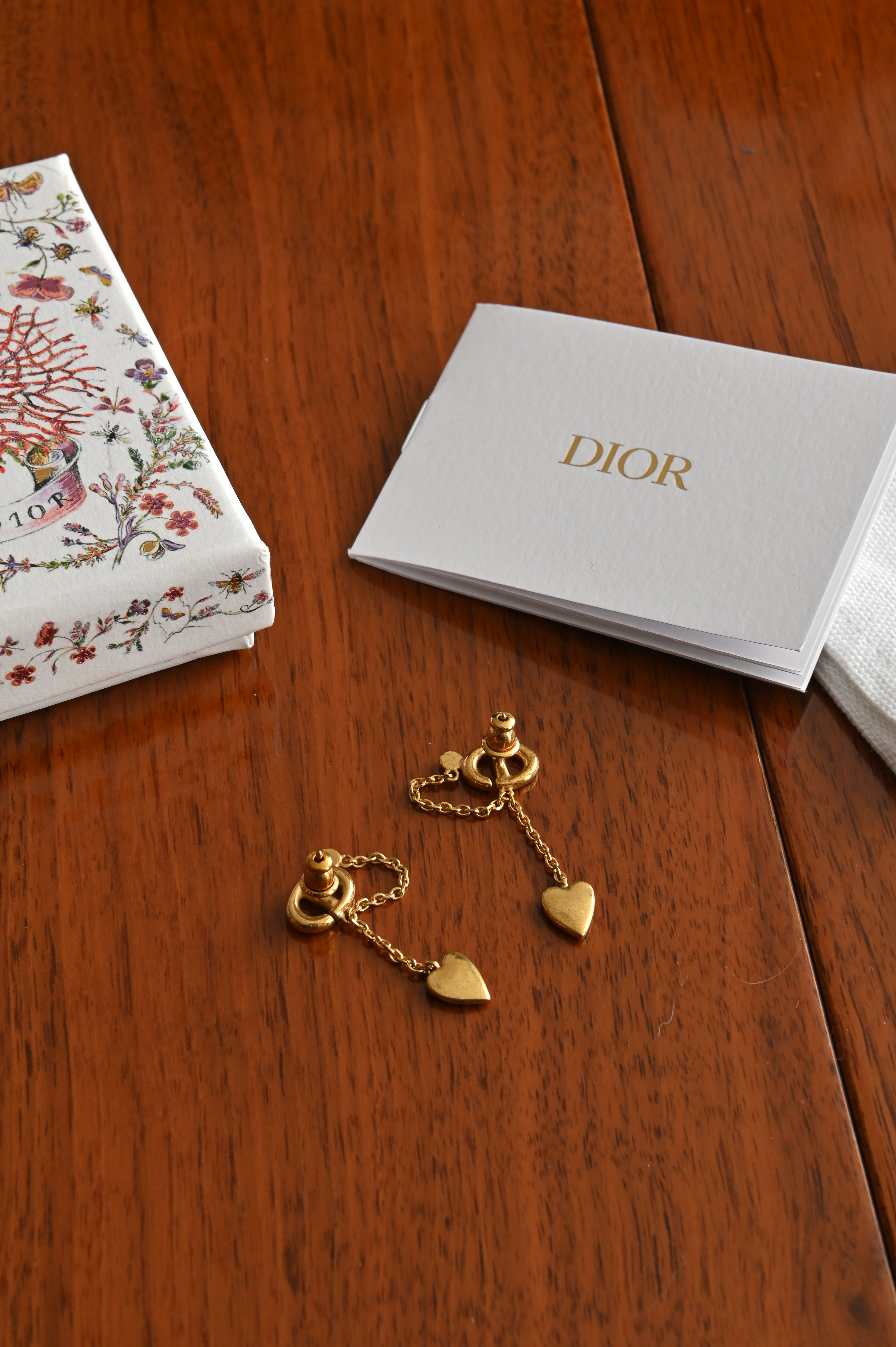 Christian Dior Dangling Heart Earrings