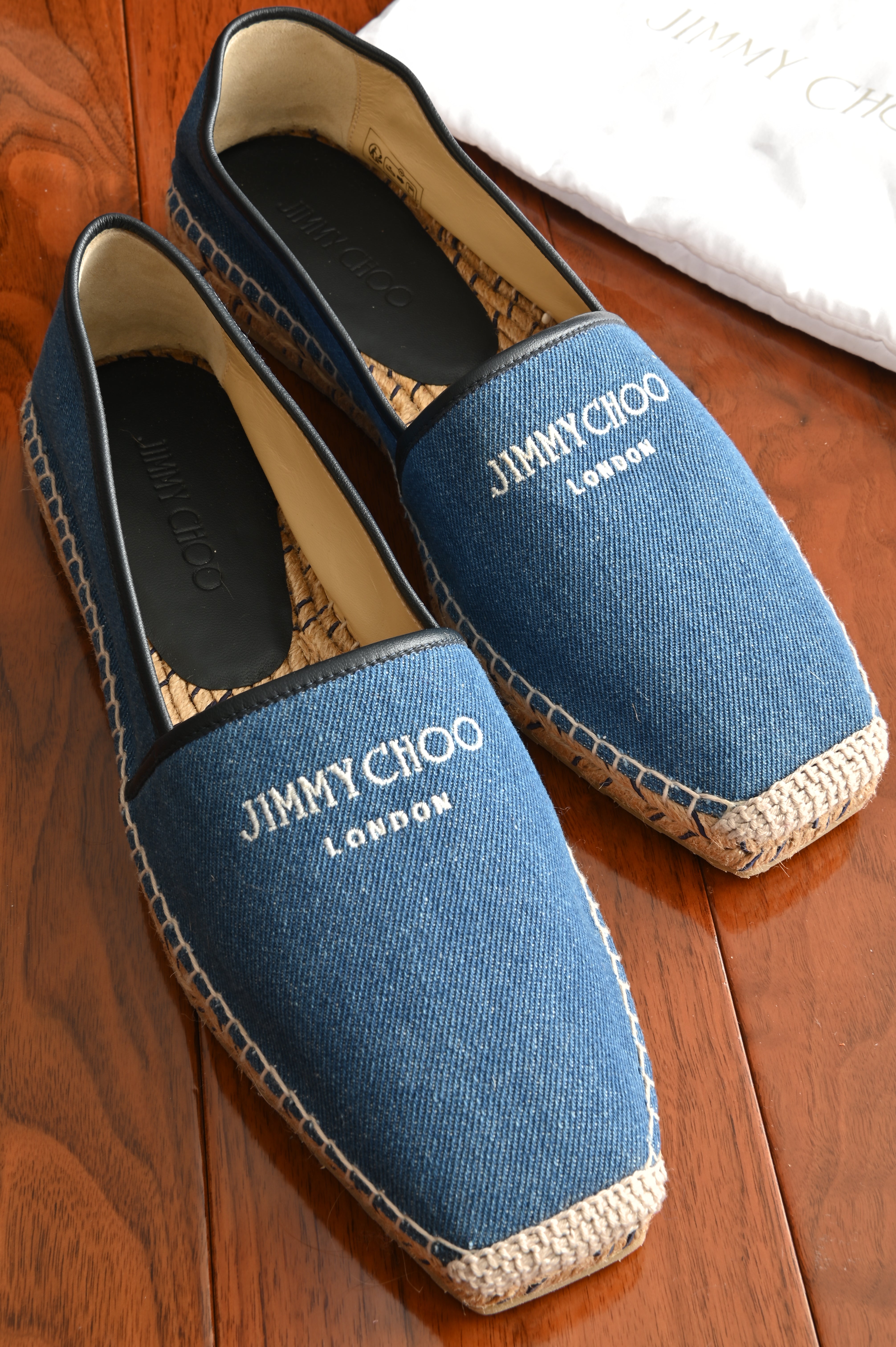 Jimmy Choo Denim Espadrilles Flats