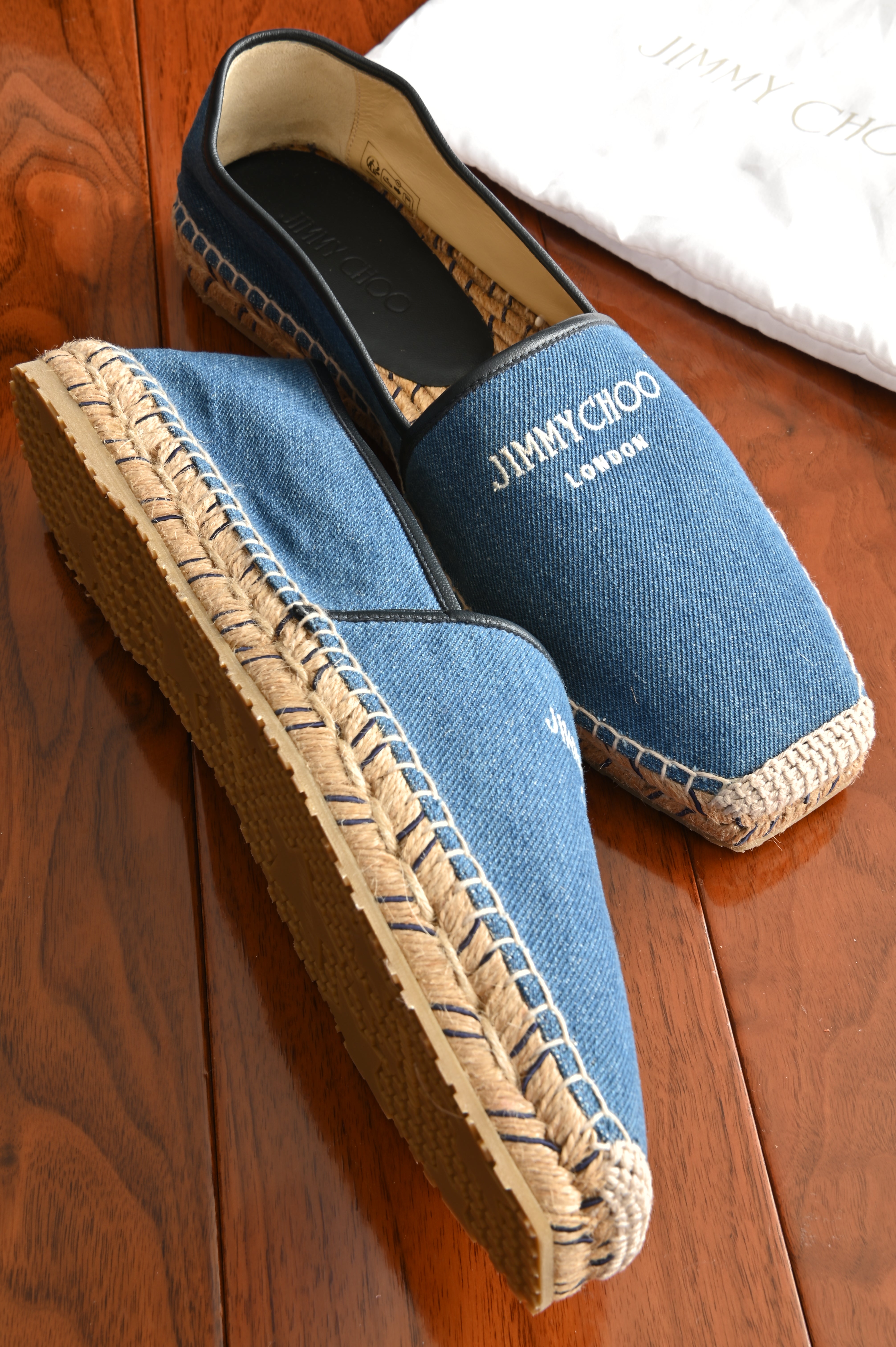 Jimmy Choo Denim Espadrilles Flats