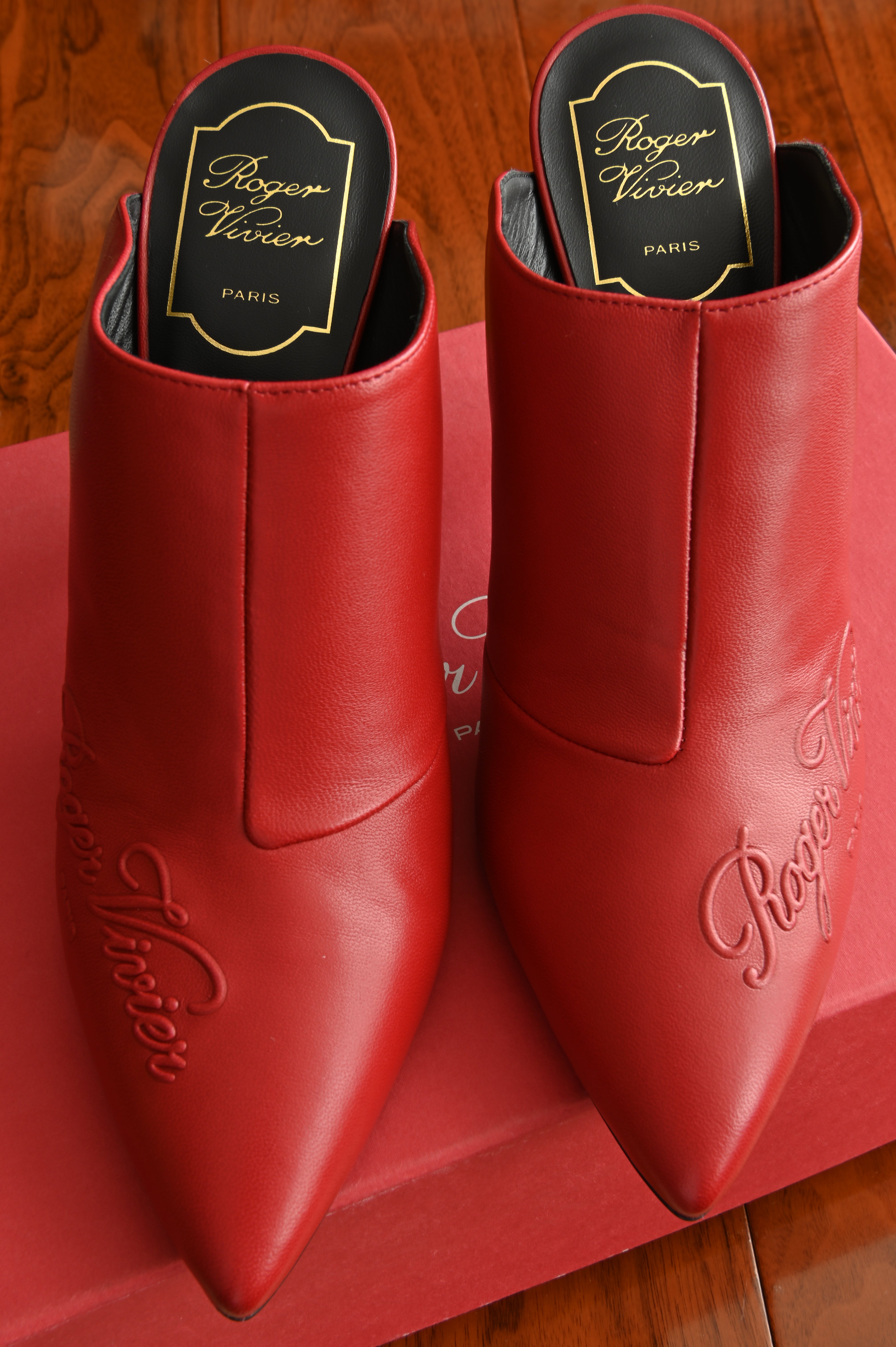 Roger Vivier Red Leather Mules