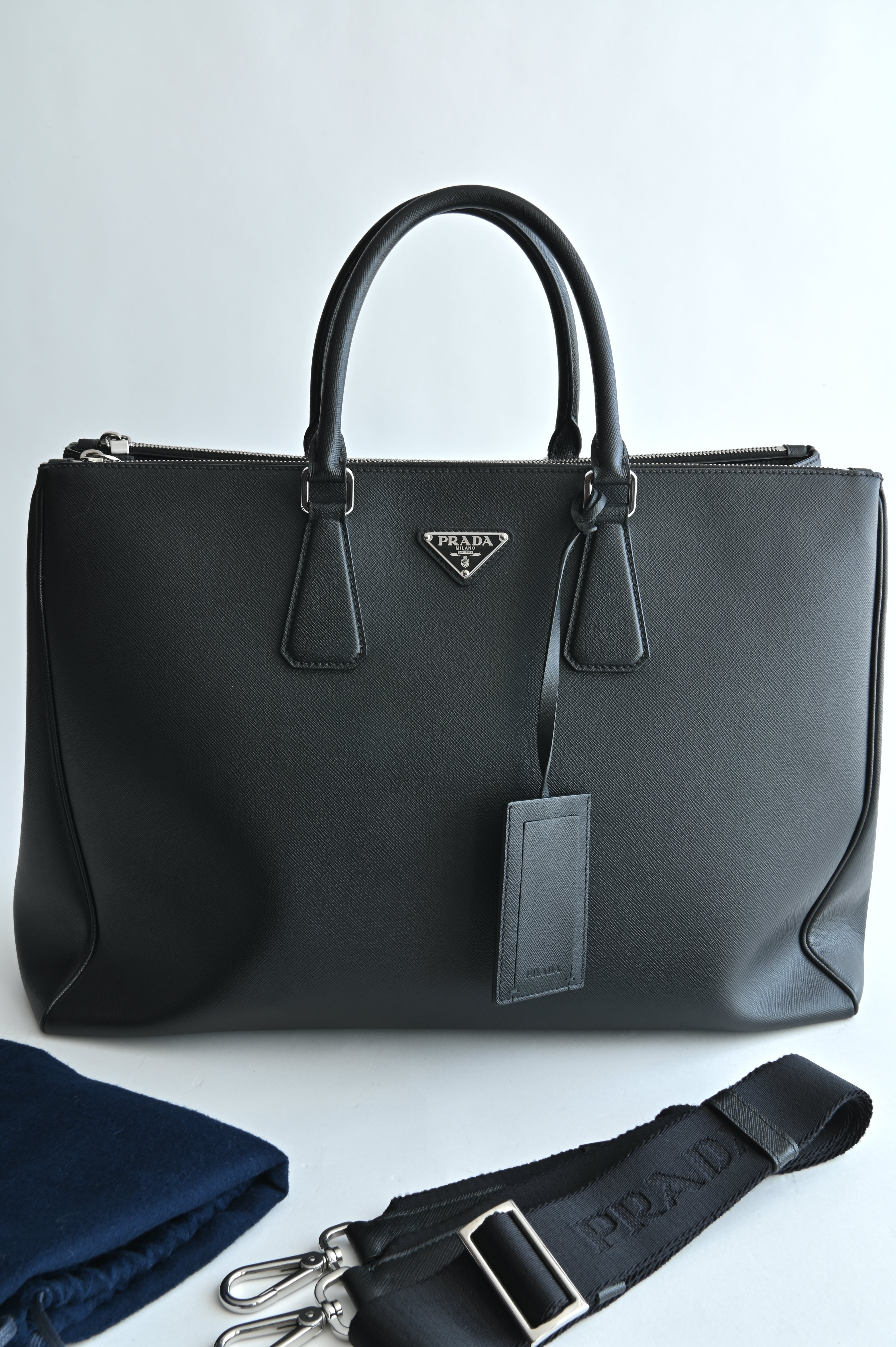 Prada Black Saffiano Leather Tote Bag