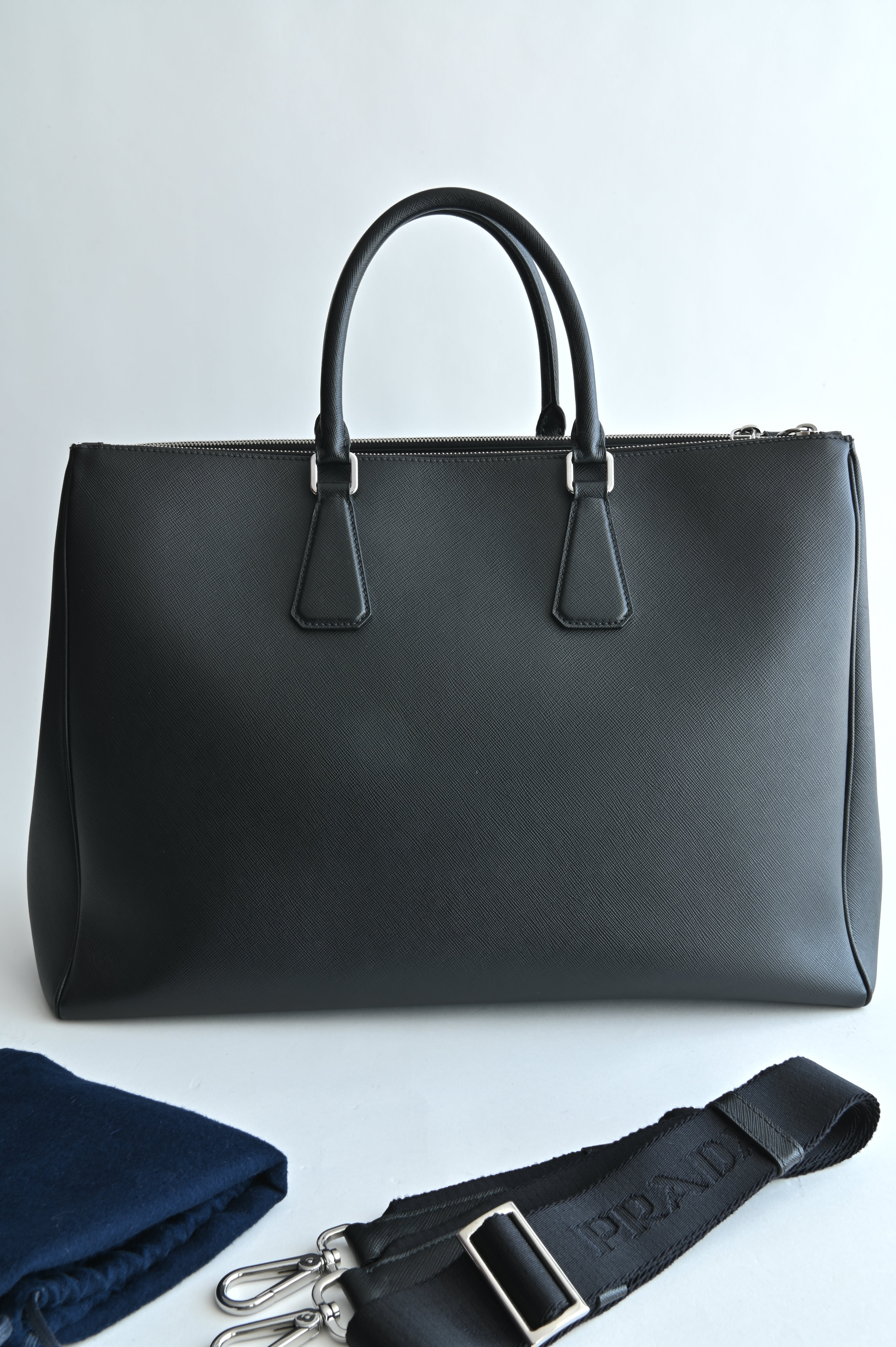 Prada Black Saffiano Leather Tote Bag