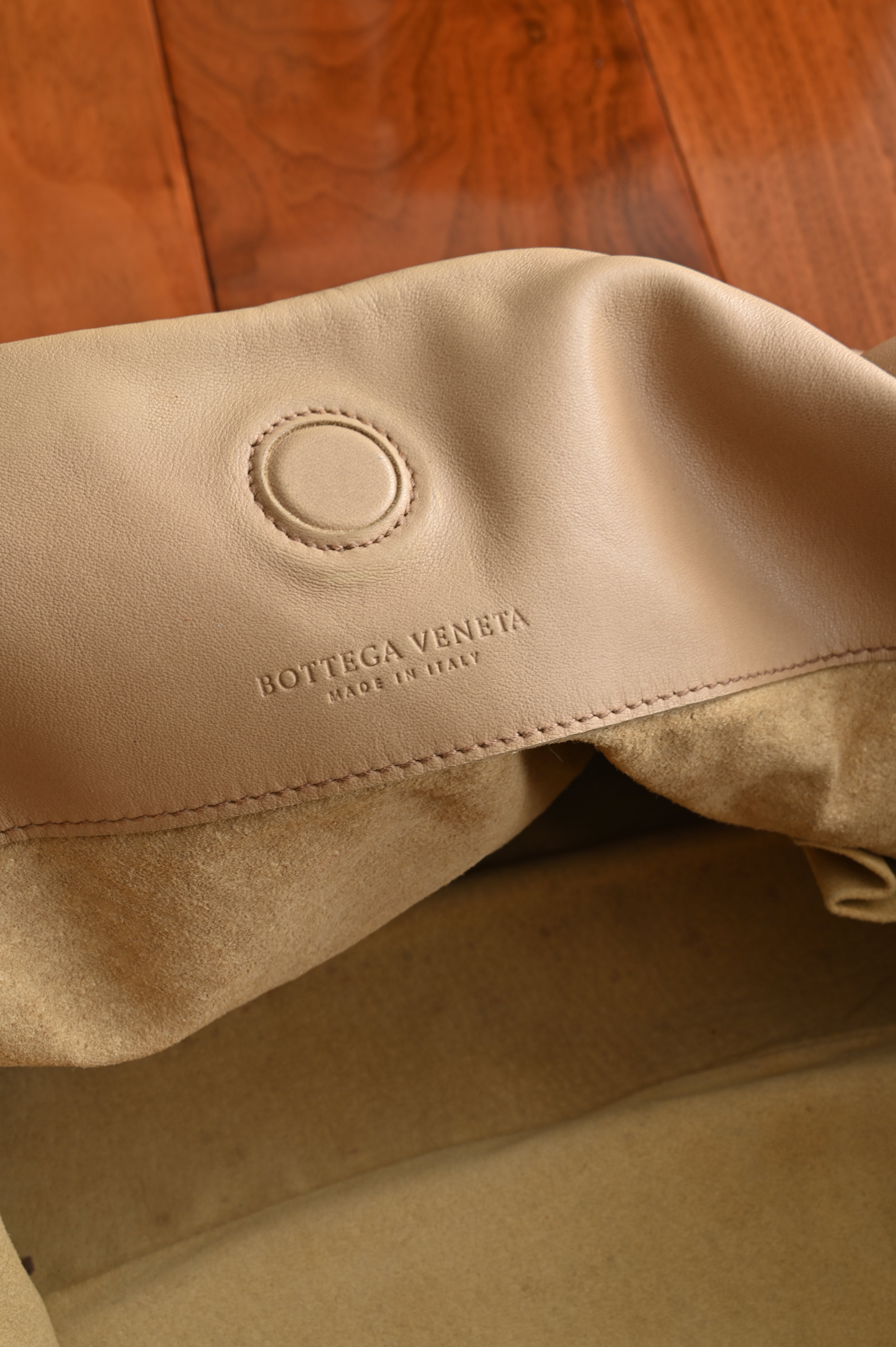 Bottega Veneta Sand Intrecciato Woven Nappa Leather Large Campana Bag