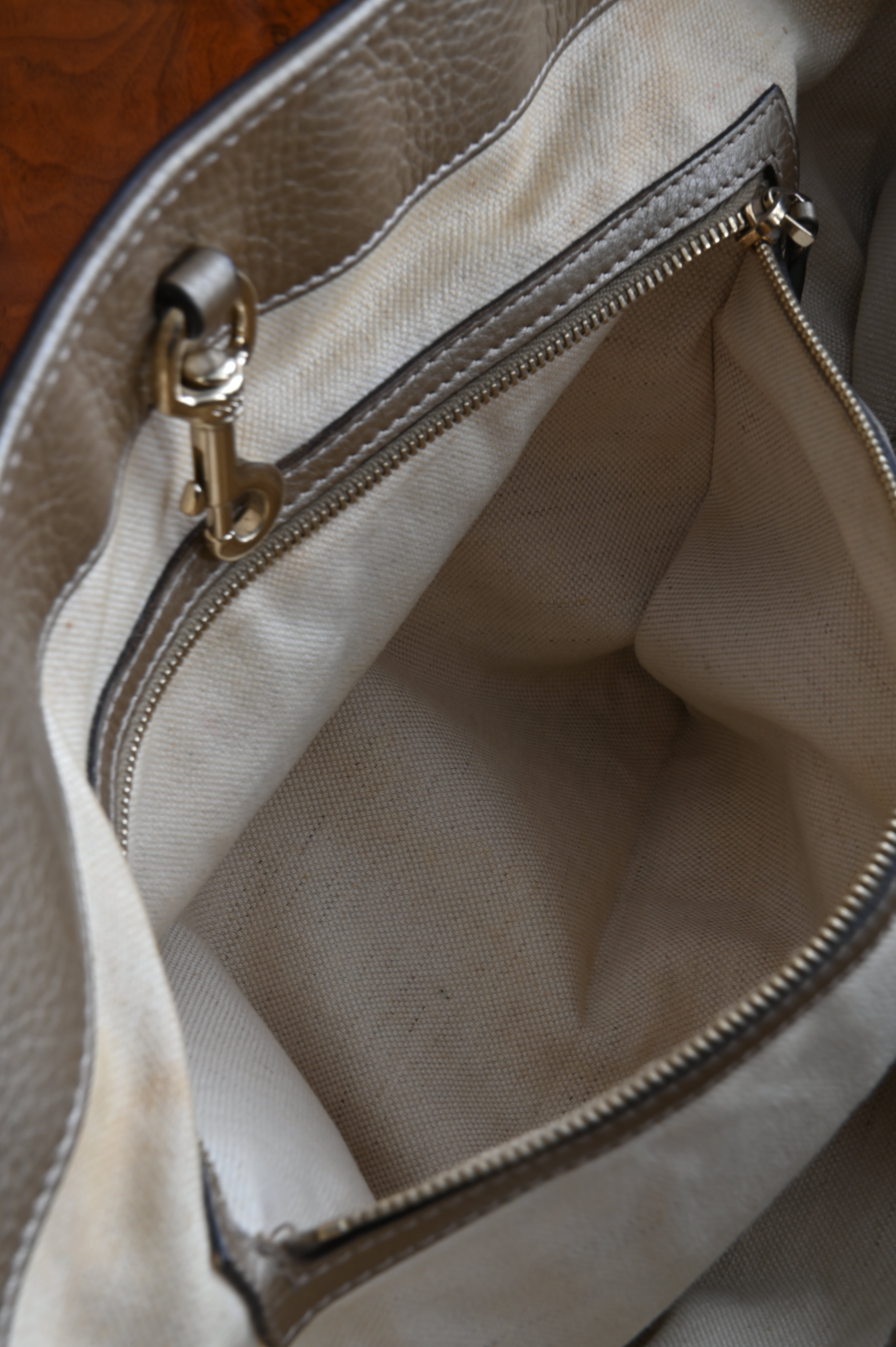 Gucci Champagne gold GG Canvas Bella large Tote Bag