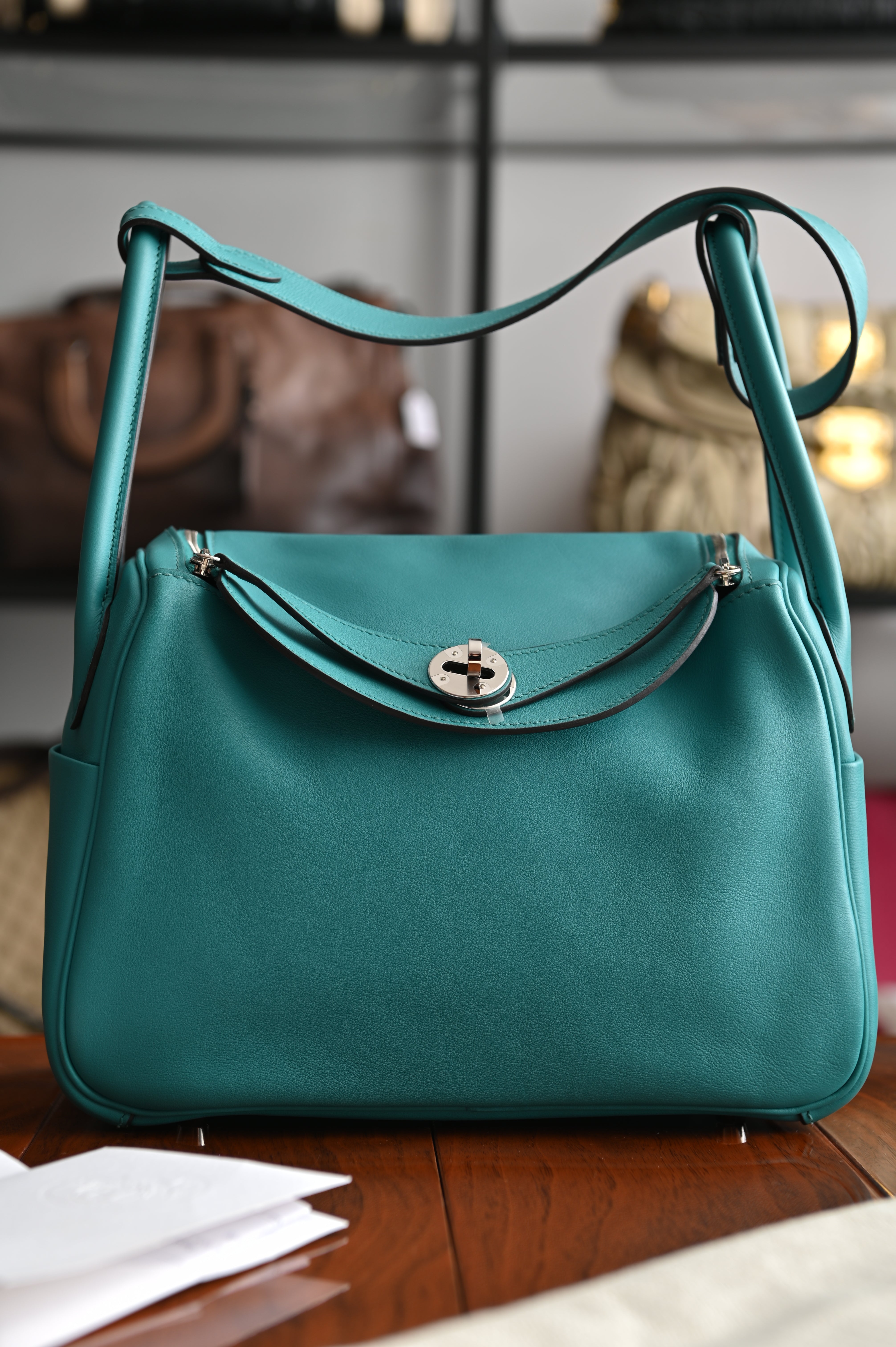 Hermès Lindy 26 Veau Swift leather Bleu Paon bag