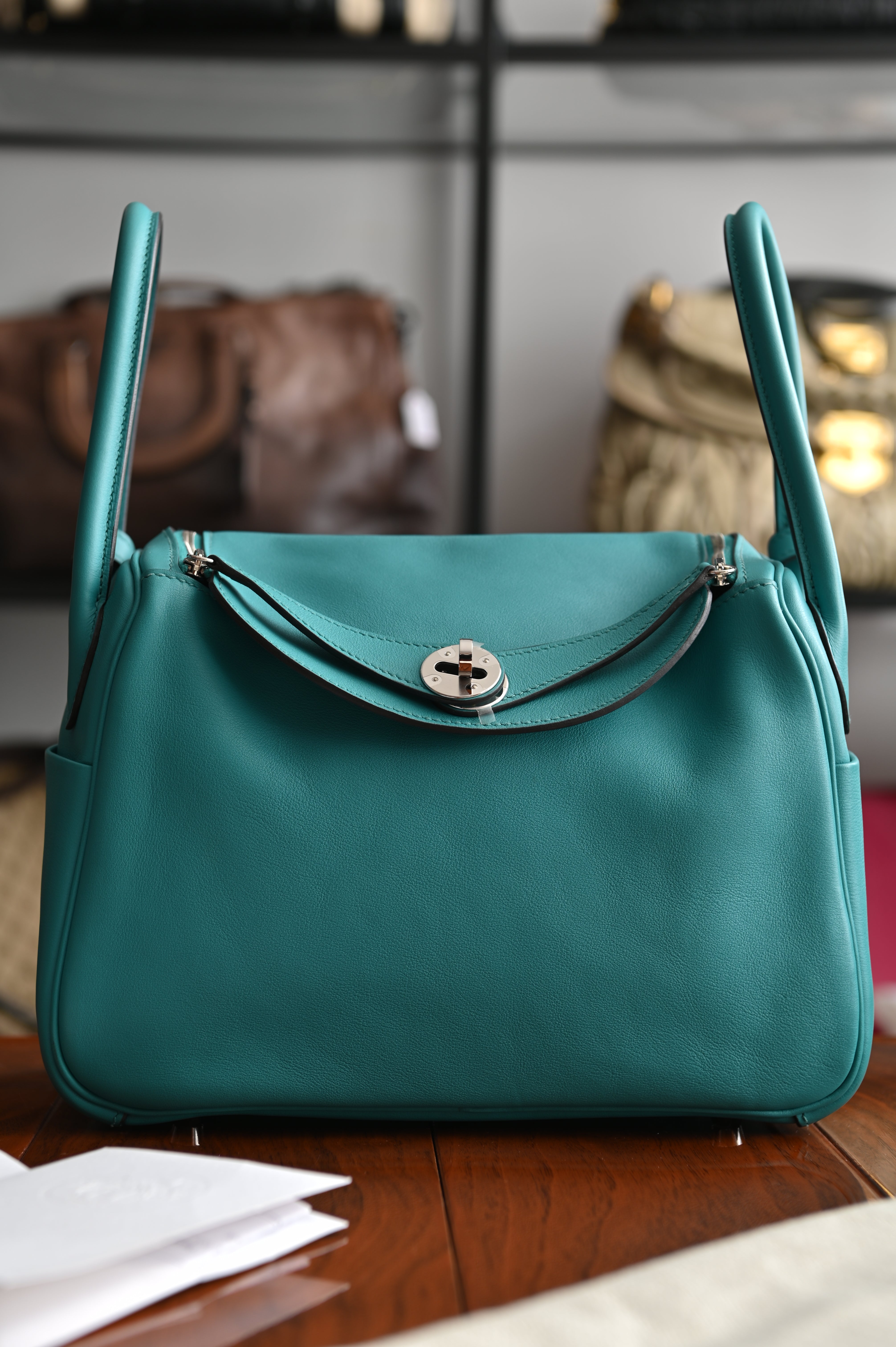 Hermès Lindy 26 Veau Swift leather Bleu Paon bag