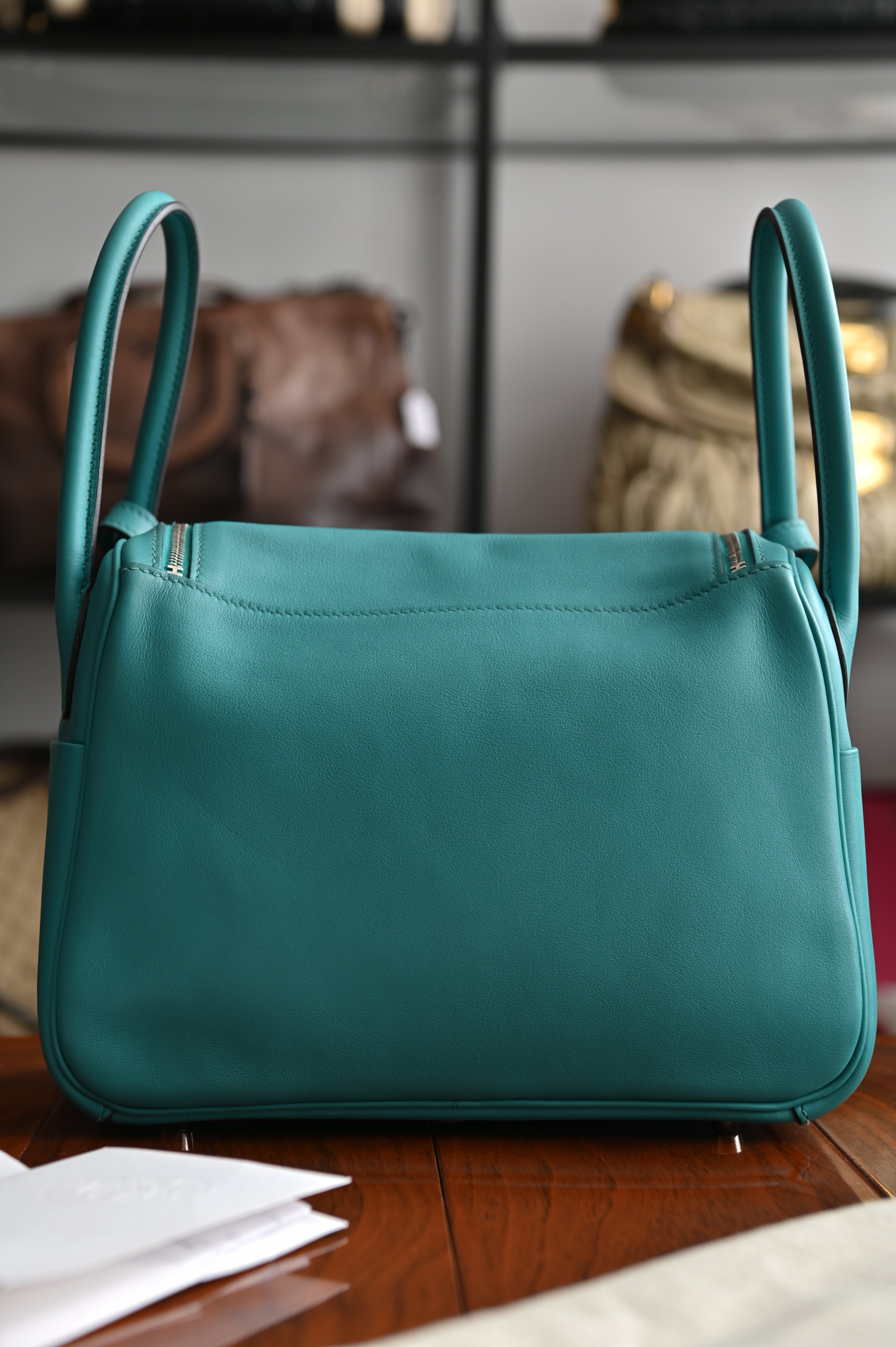 Hermès Lindy 26 Veau Swift leather Bleu Paon bag