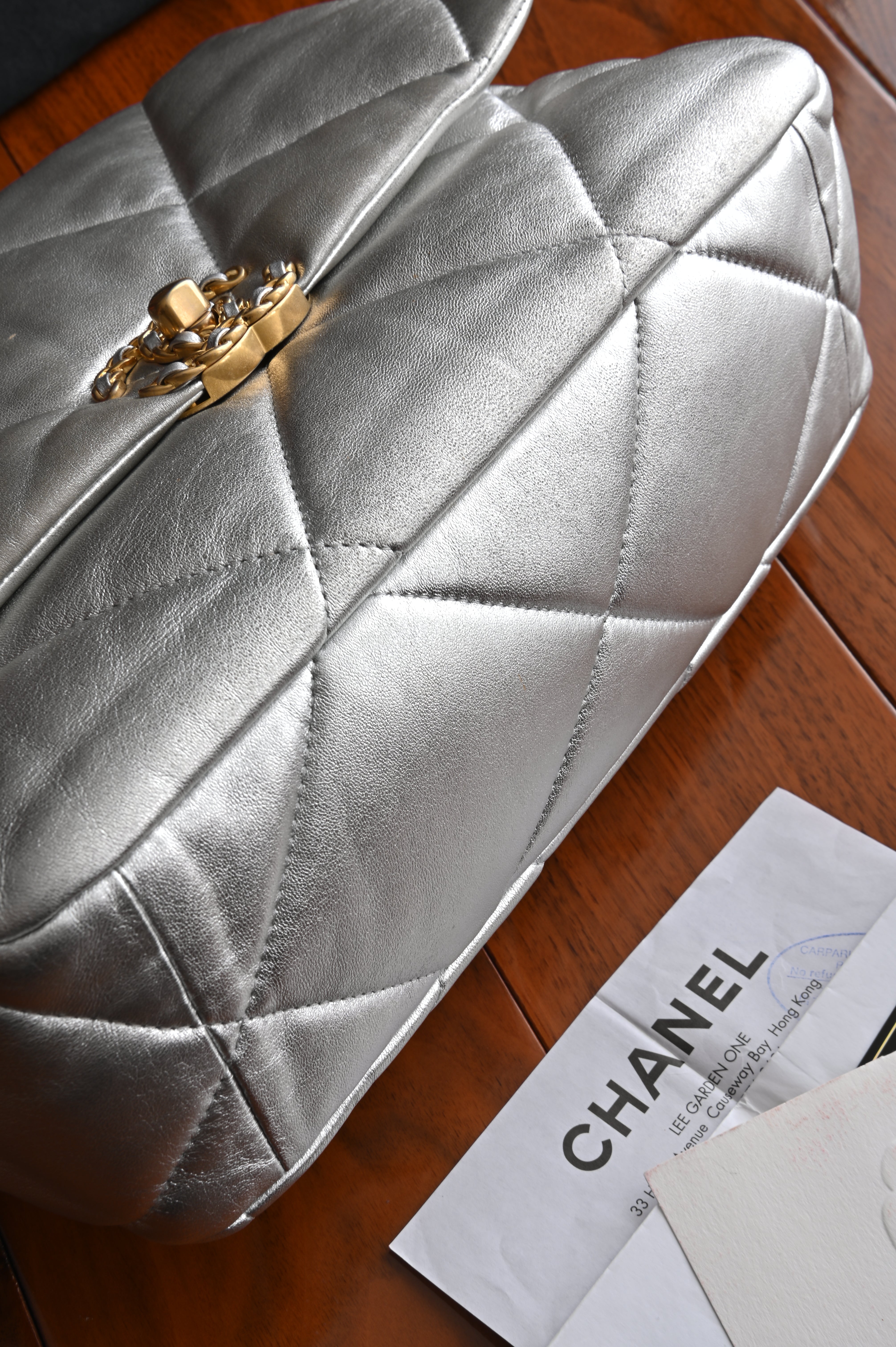 Chanel CC 19 Silver large Flap Bag