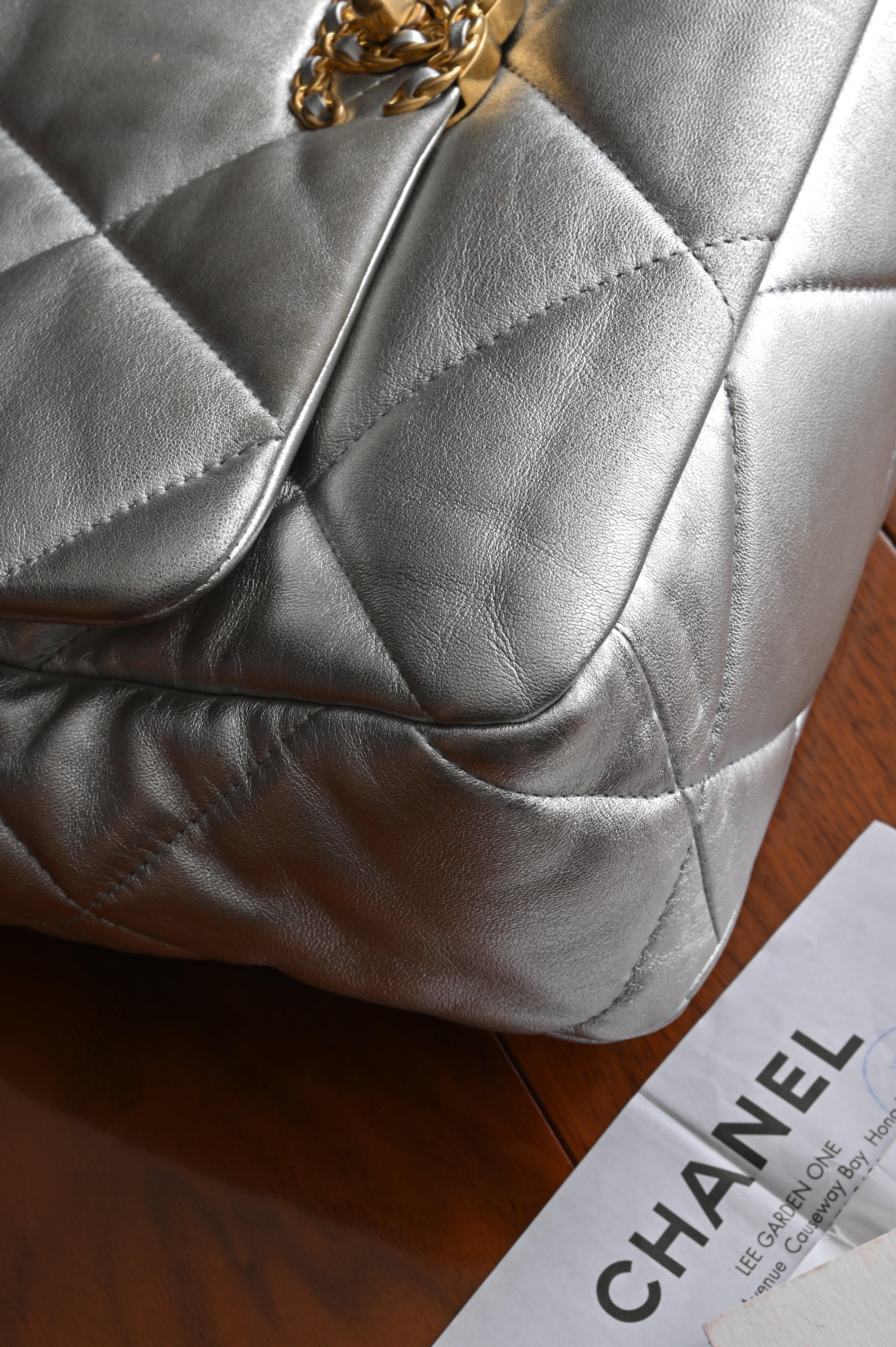 Chanel CC 19 Silver large Flap Bag