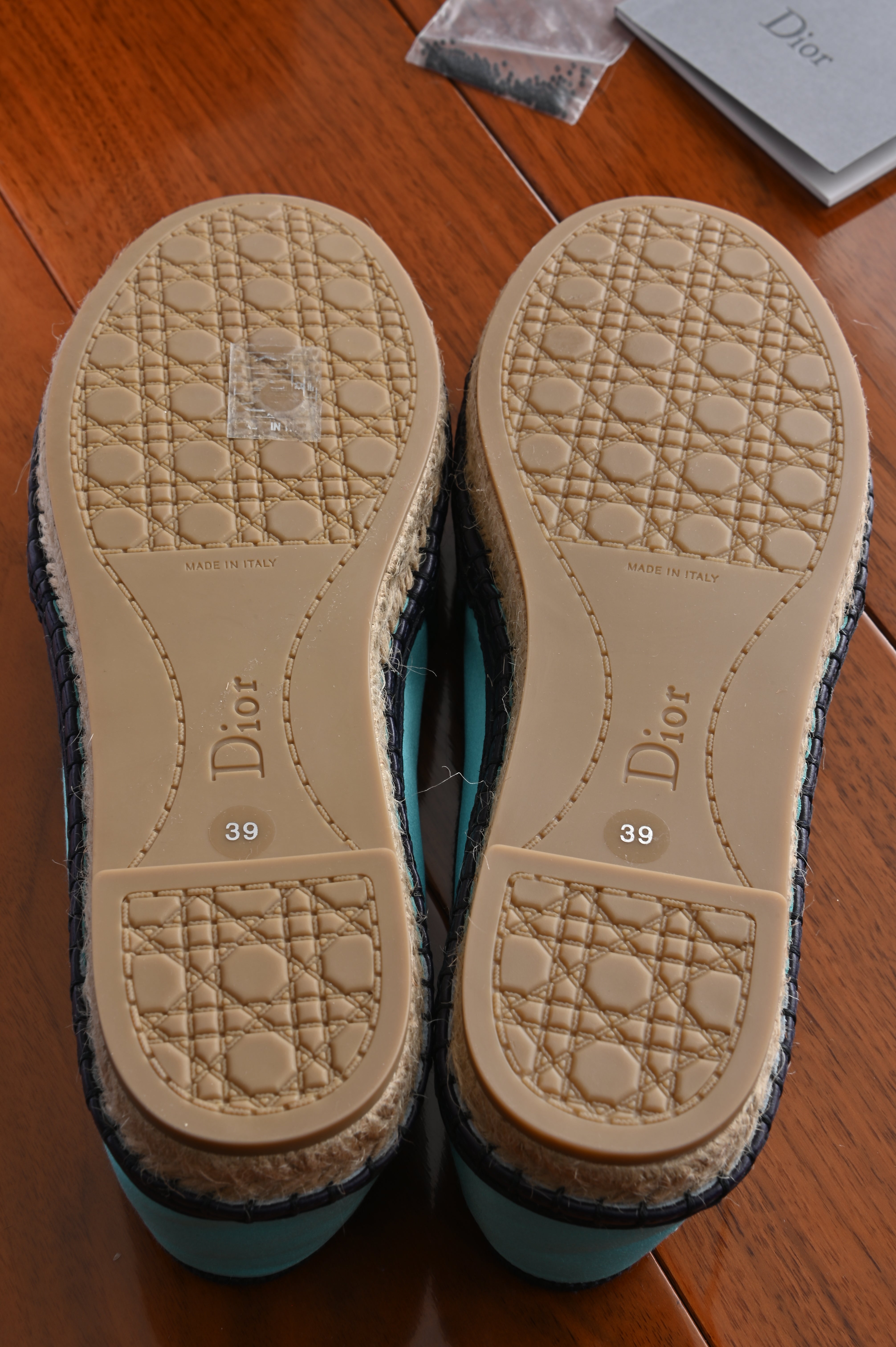 Dior Two-tone Satin Embroidered Flat Espadrilles