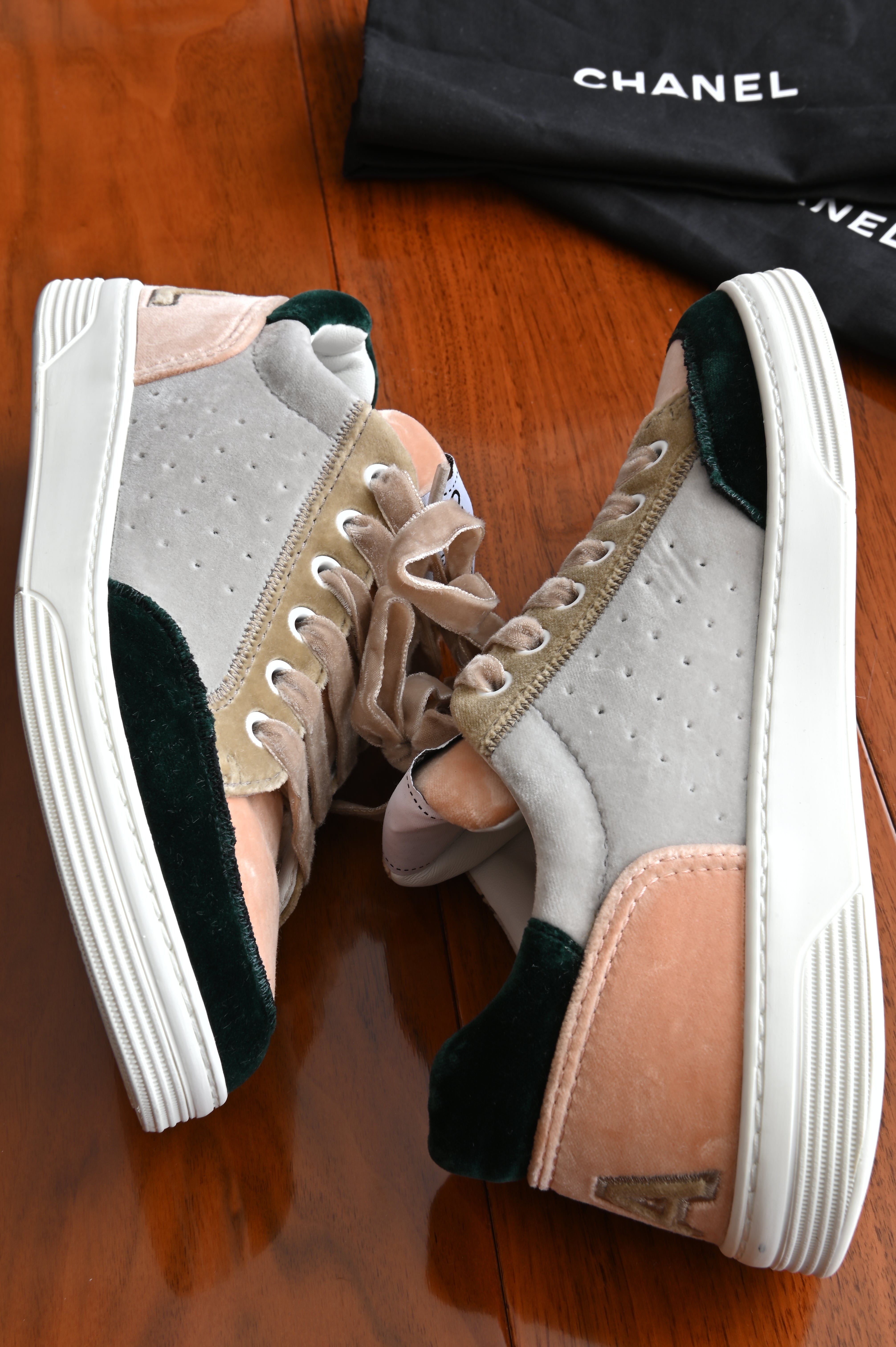 Chanel Multi-color Velvet Sneakers