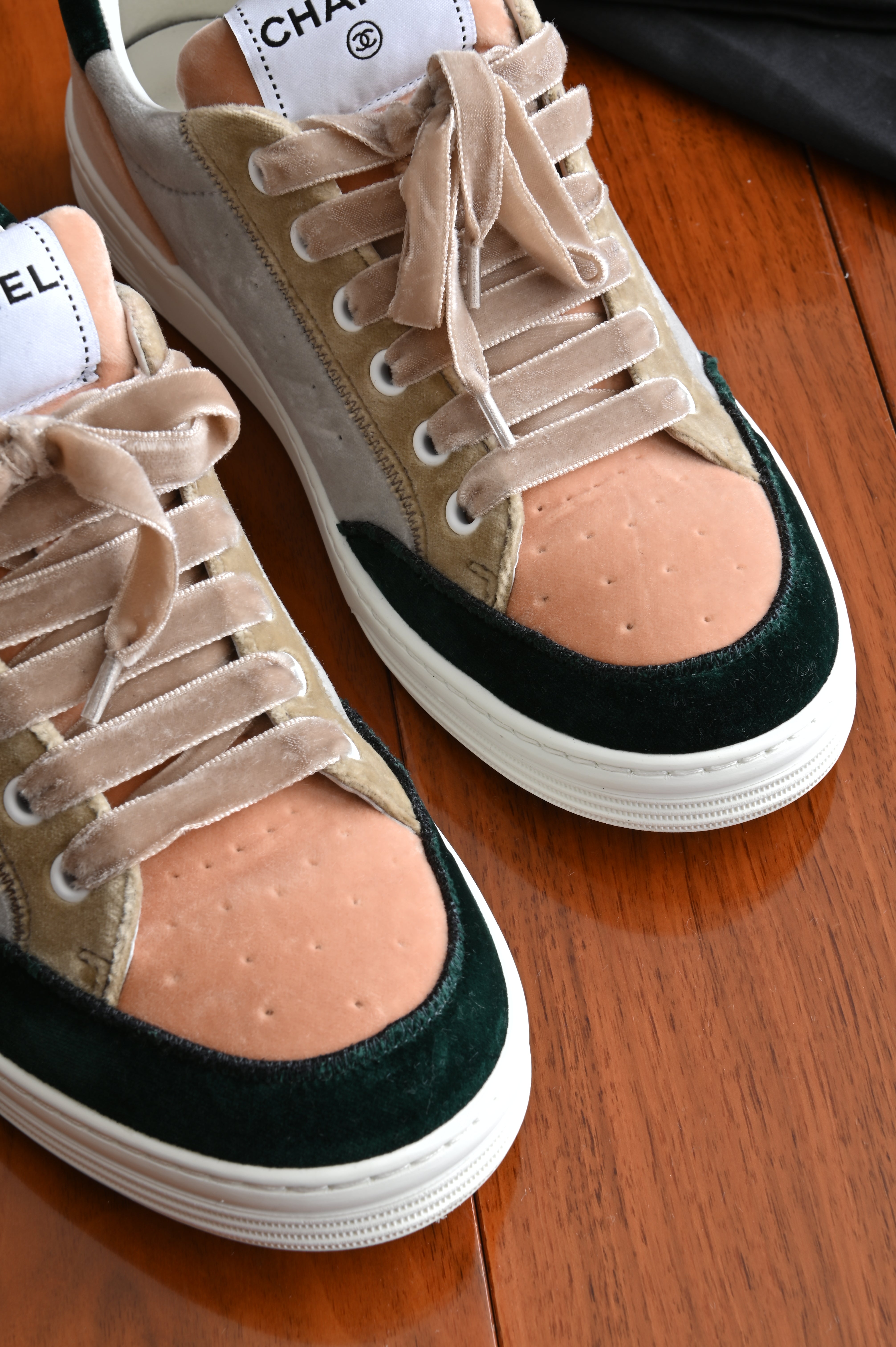 Chanel Multi-color Velvet Sneakers