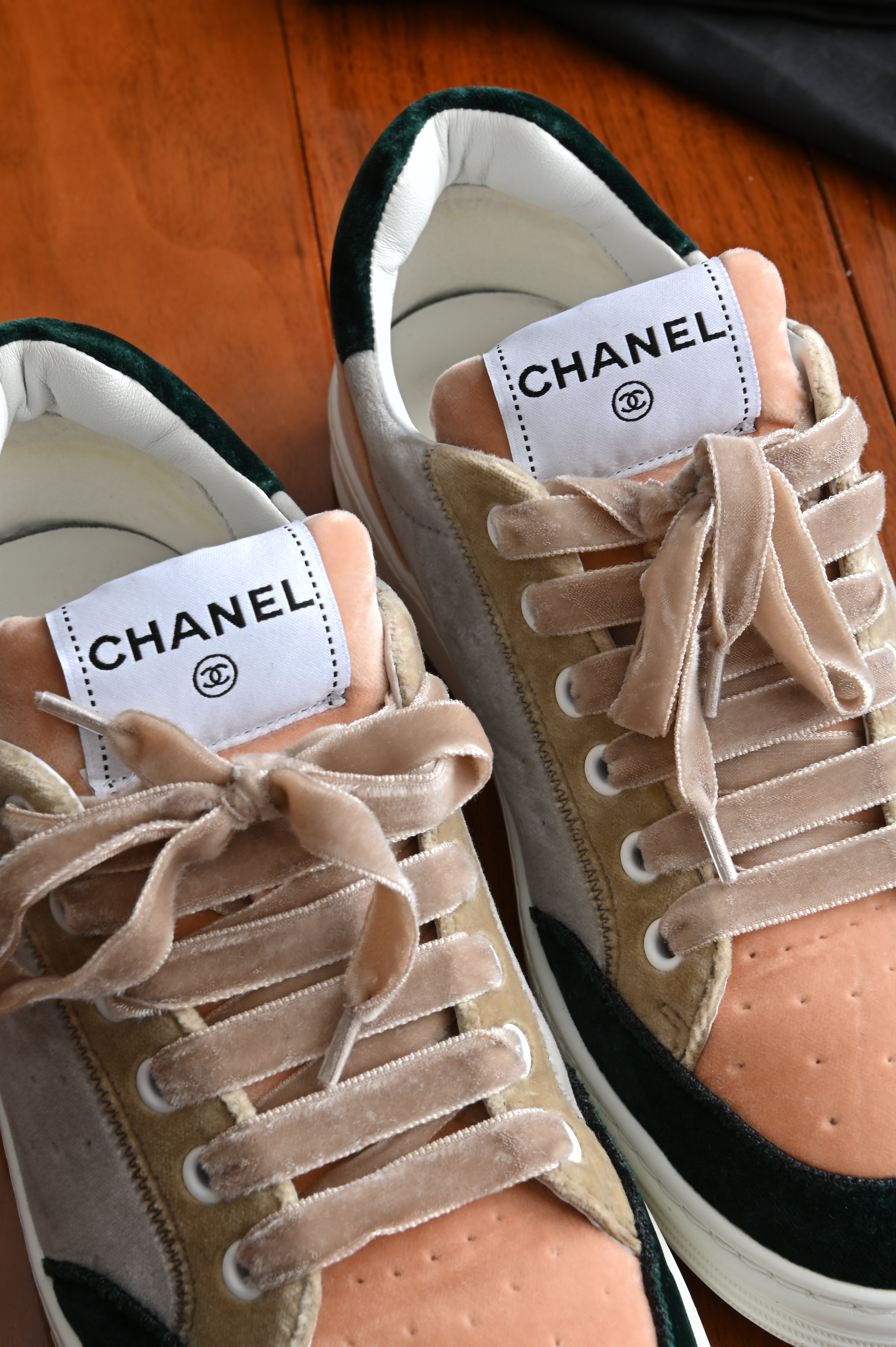 Chanel Multi-color Velvet Sneakers