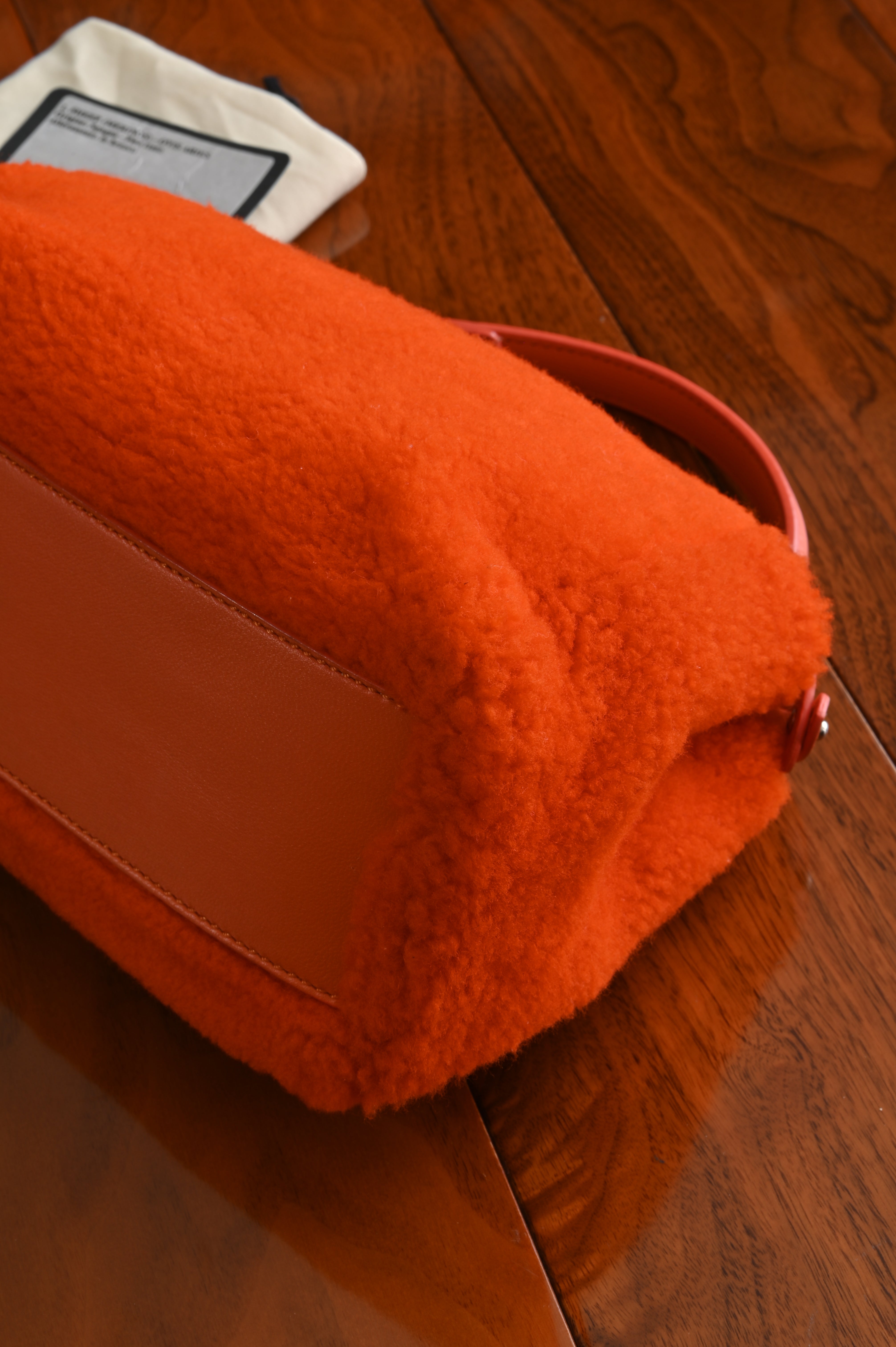 Fendi Mini Peekaboo orange shearling fur bag