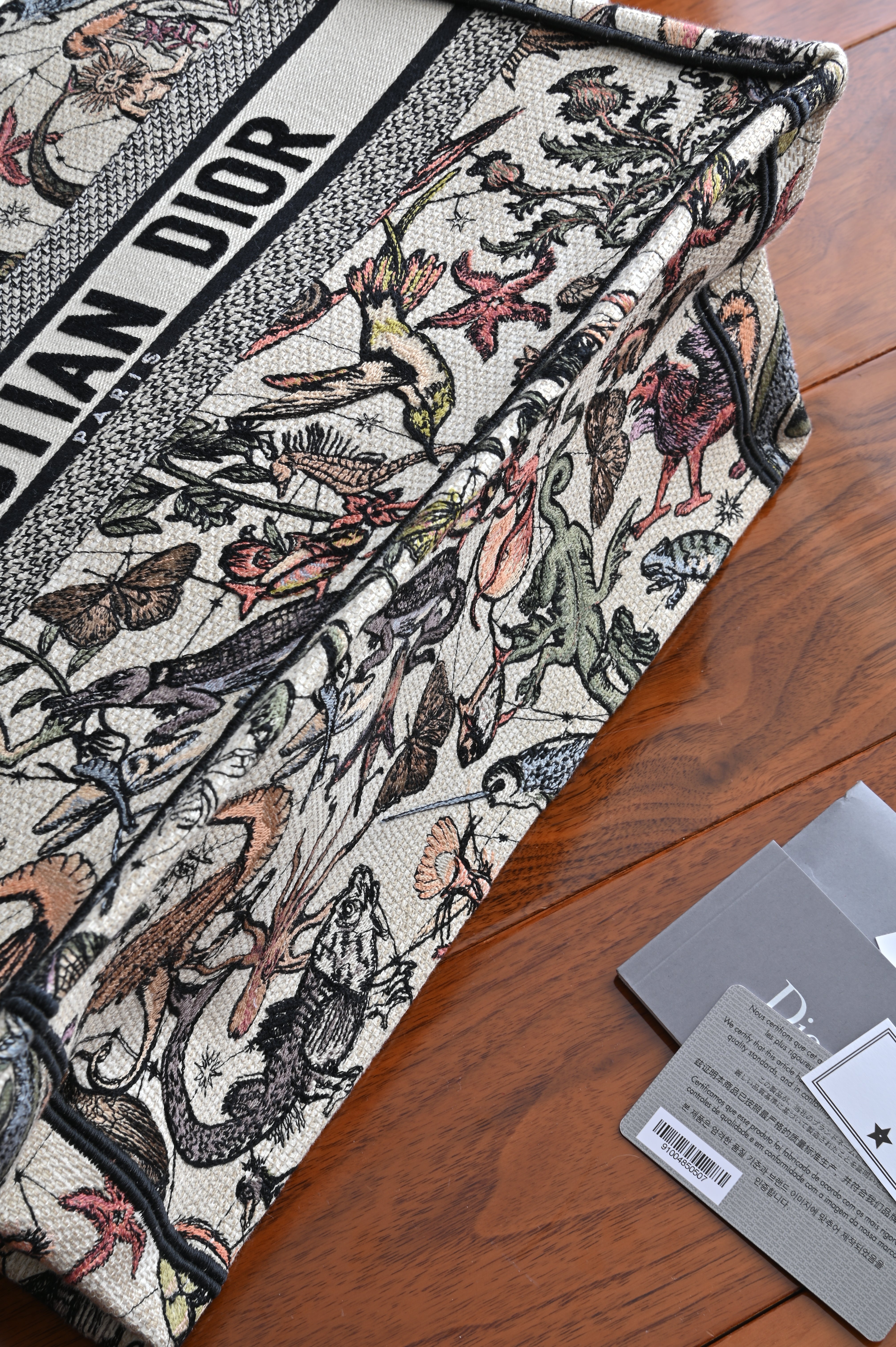 Christian Dior Book Tote with animal details