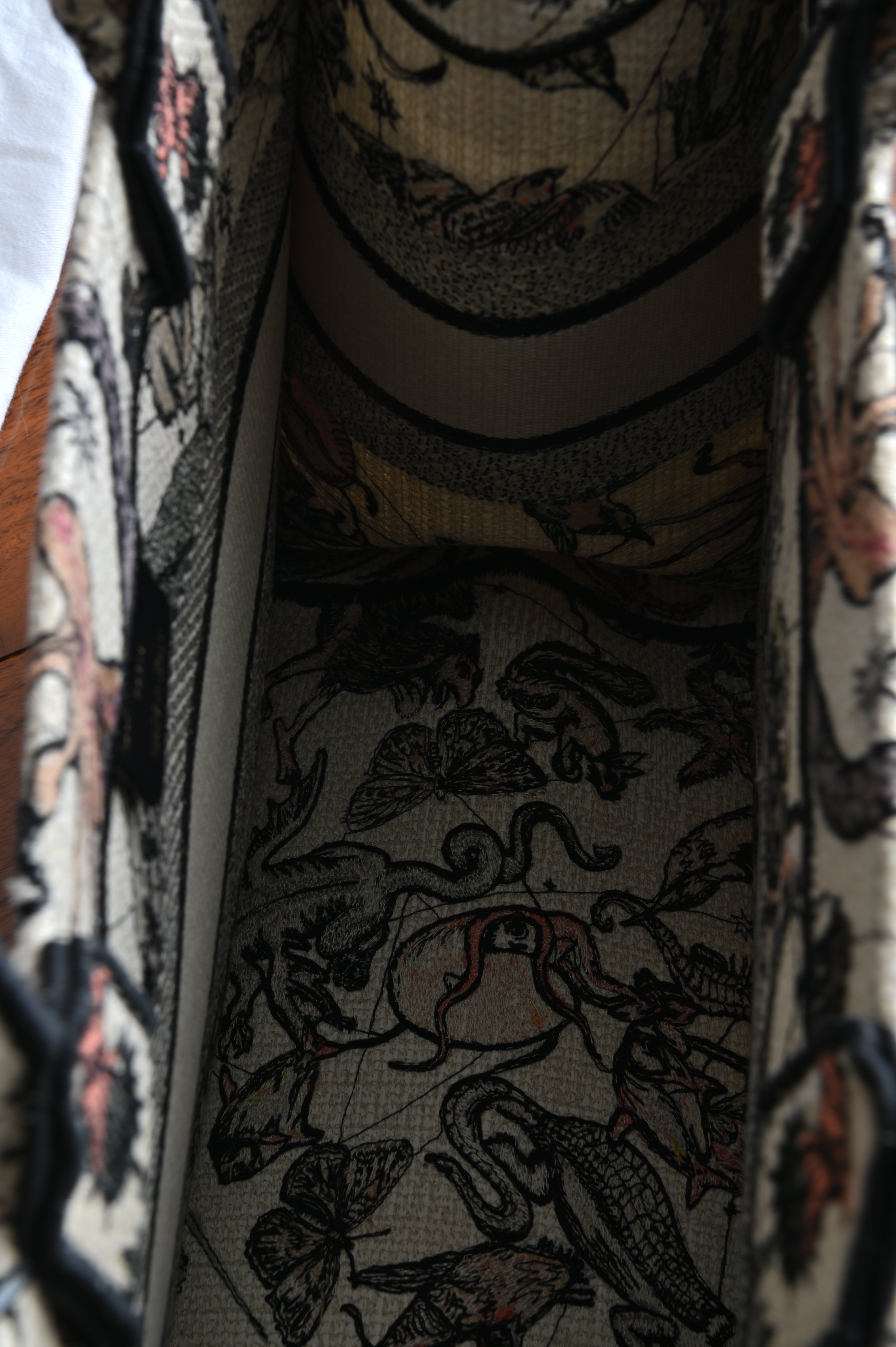 Christian Dior Book Tote with animal details