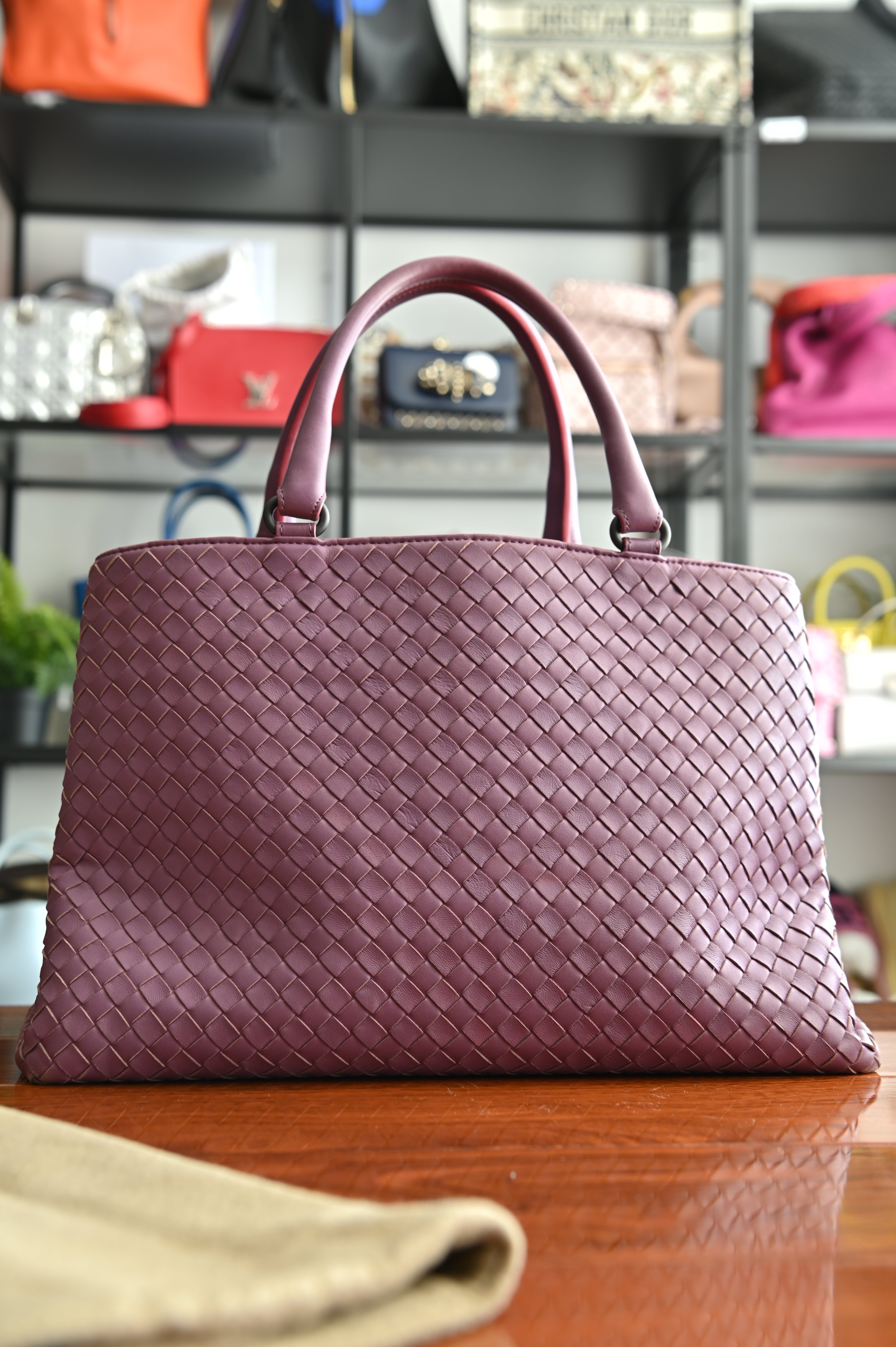 Bottega Veneta Nappa Intrecciatto large tote bag in purple