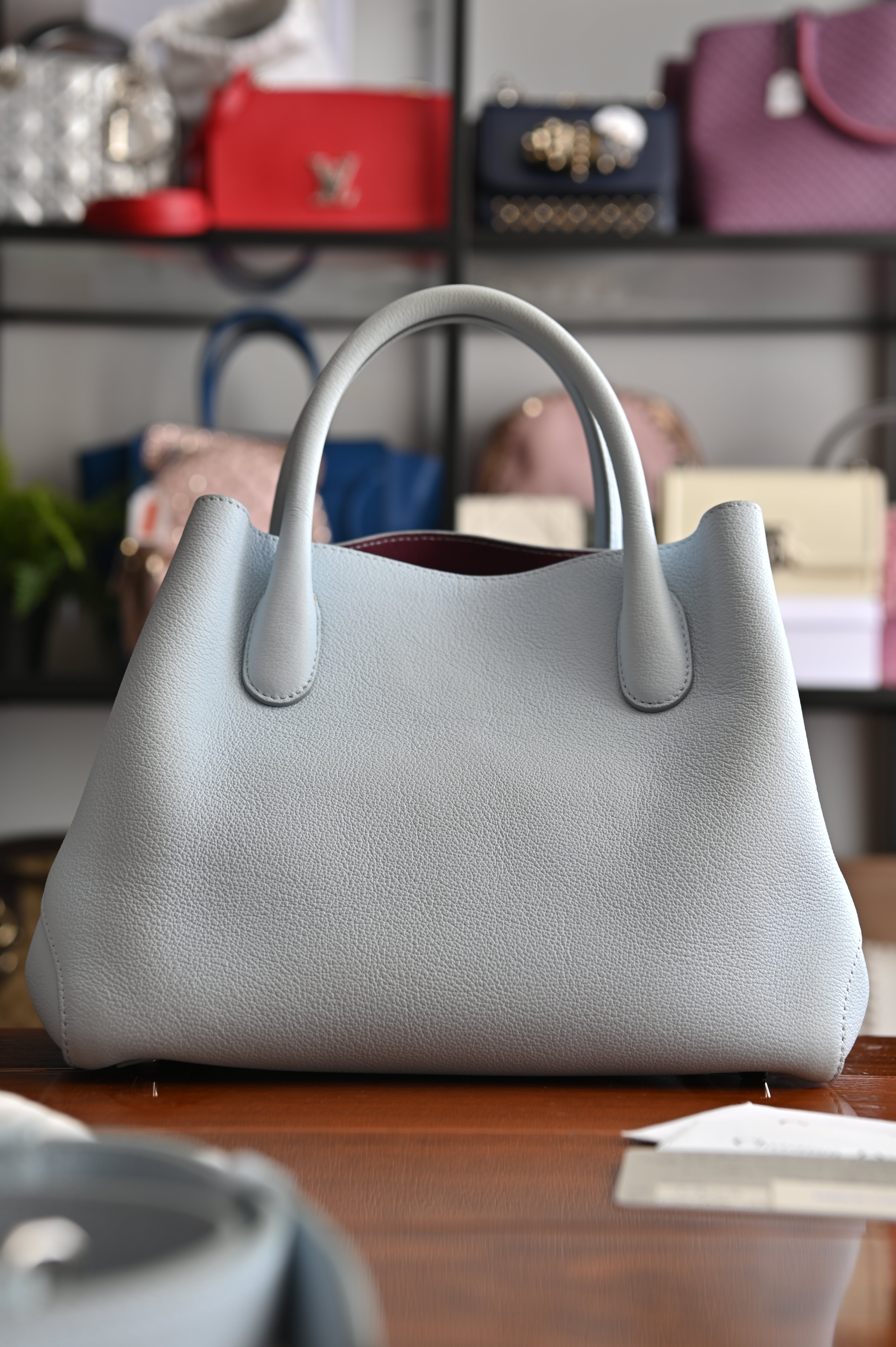 Christian Dior Open Bar Tote in soft baby blue