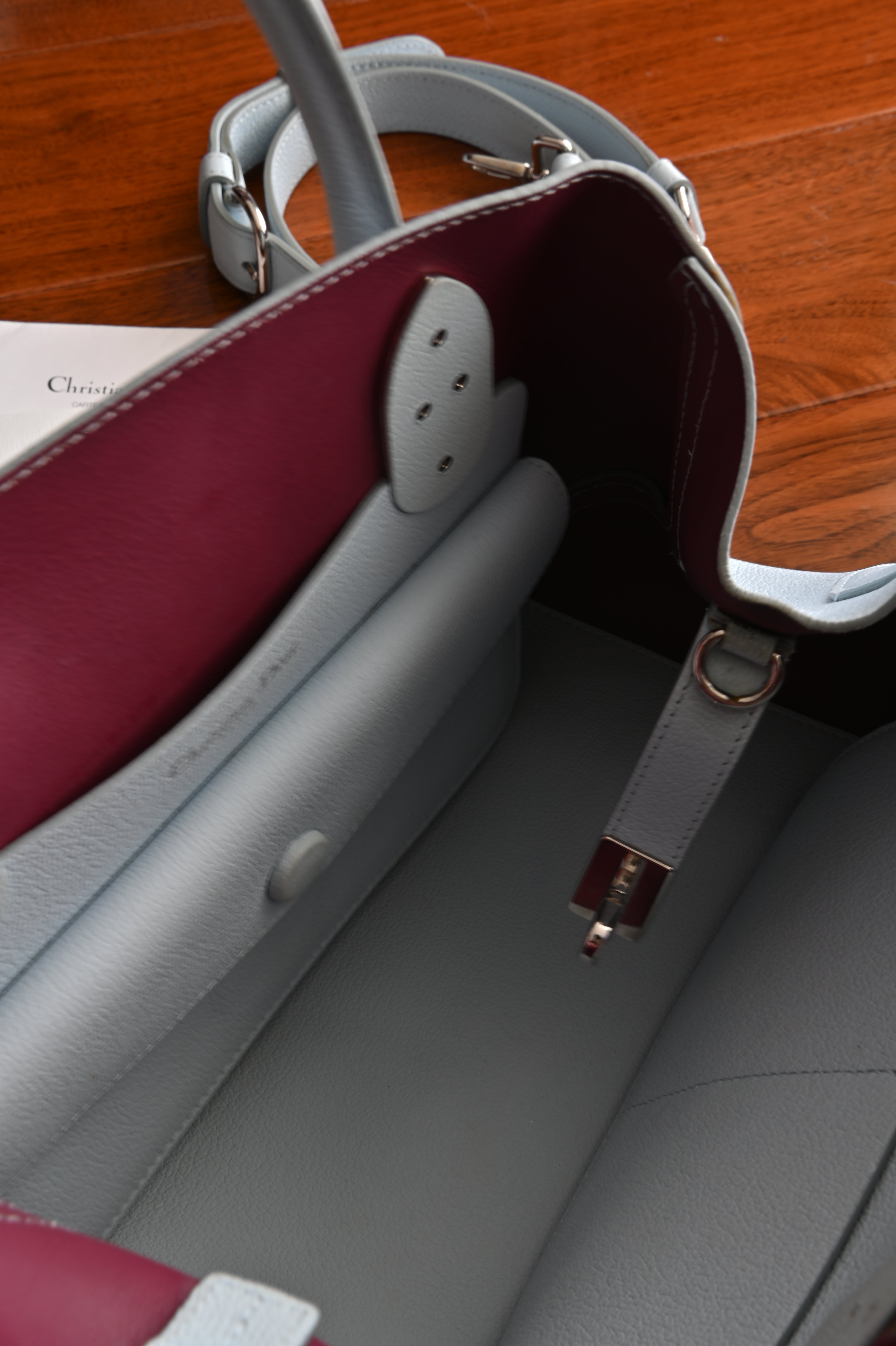 Christian Dior Open Bar Tote in soft baby blue