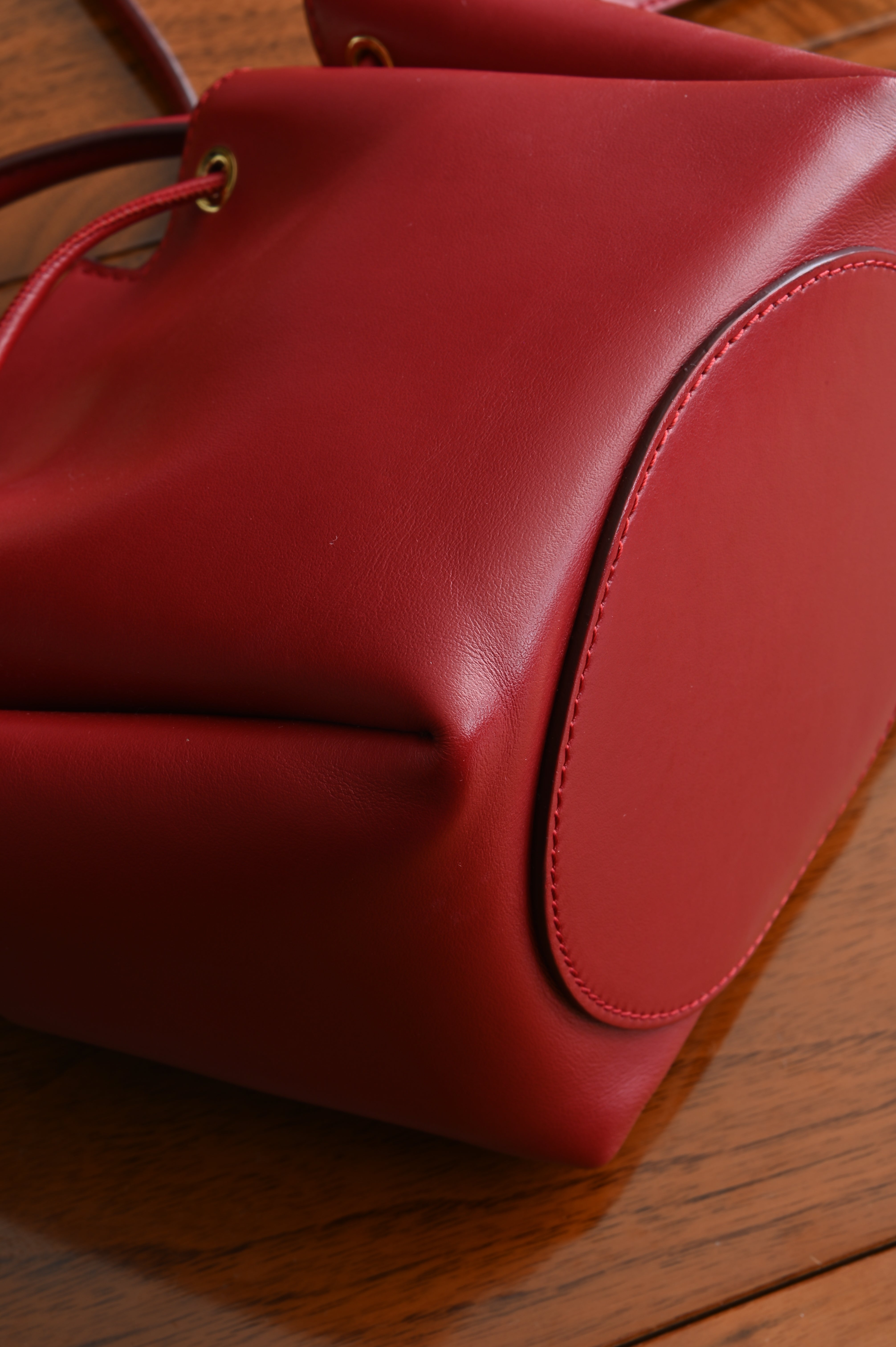 Burberry TB Motif red small bucket bag