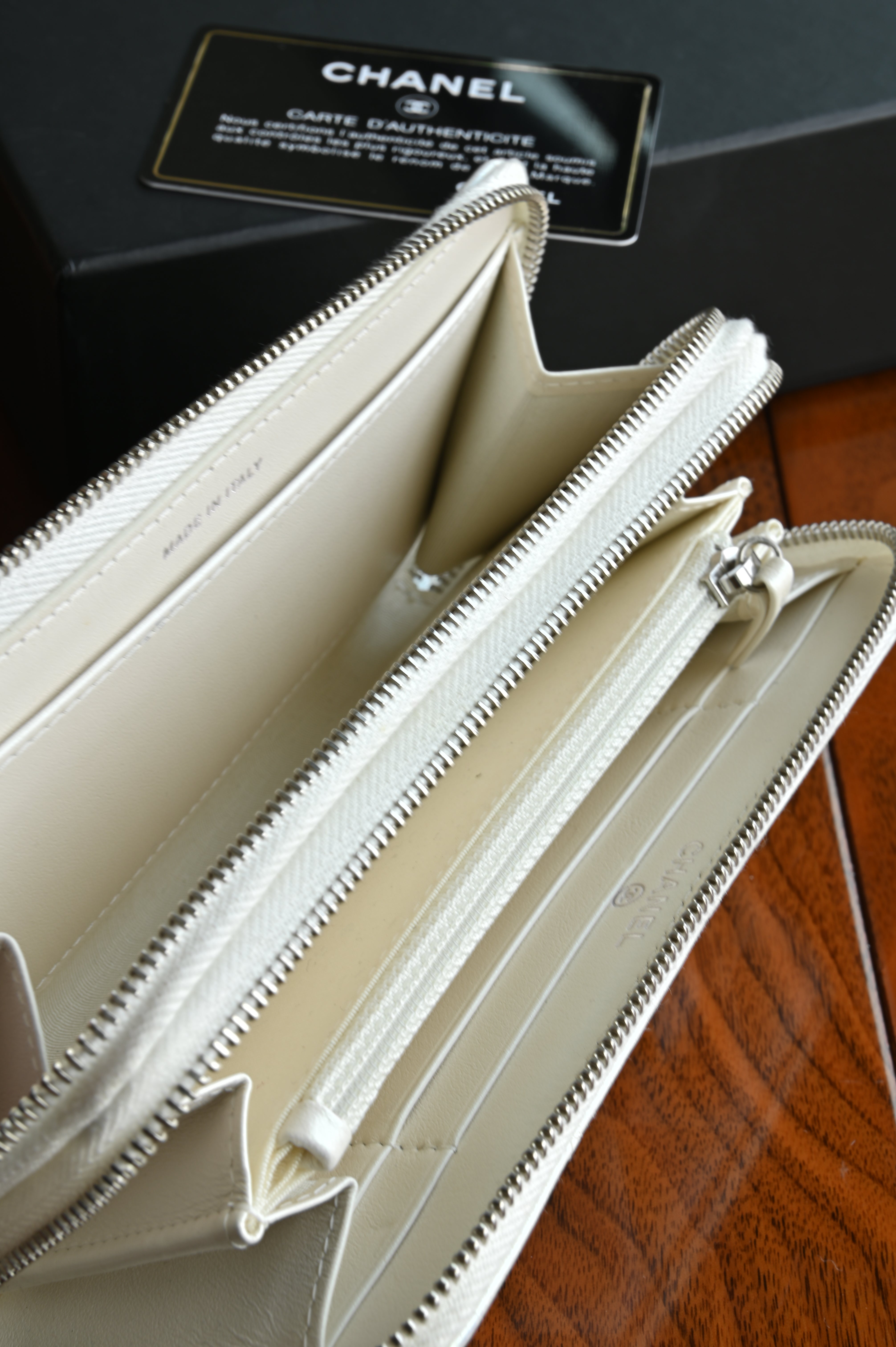 Chanel White Quilted Matelasse Long Wallet
