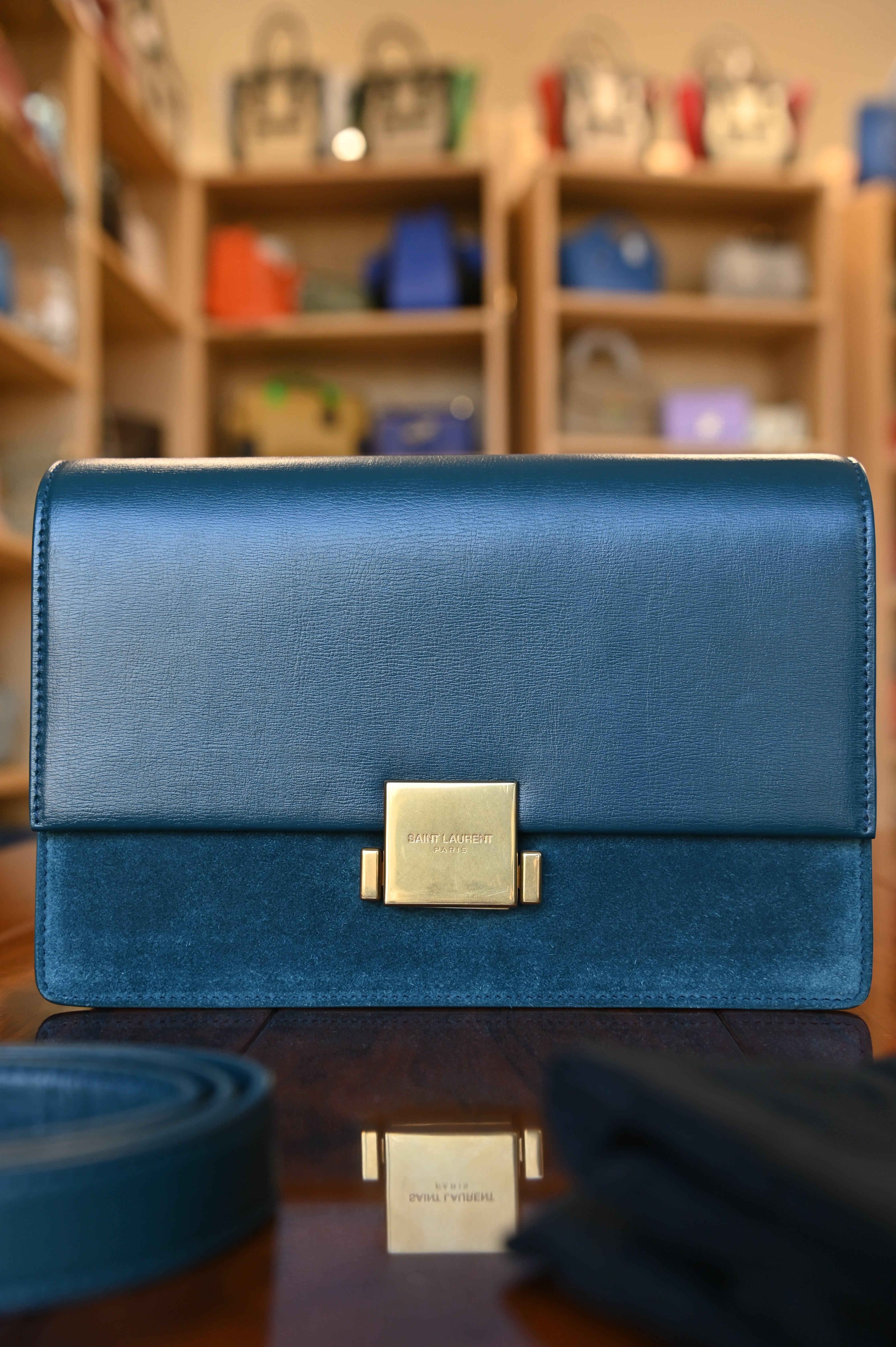 Saint Laurent Dark Green Bellechasse Shoulder Bag