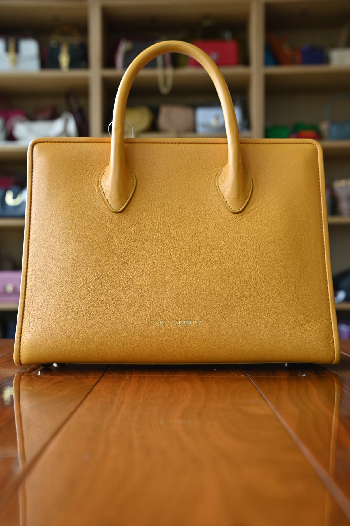Strathberry Yellow Mustard Top Handle Bag