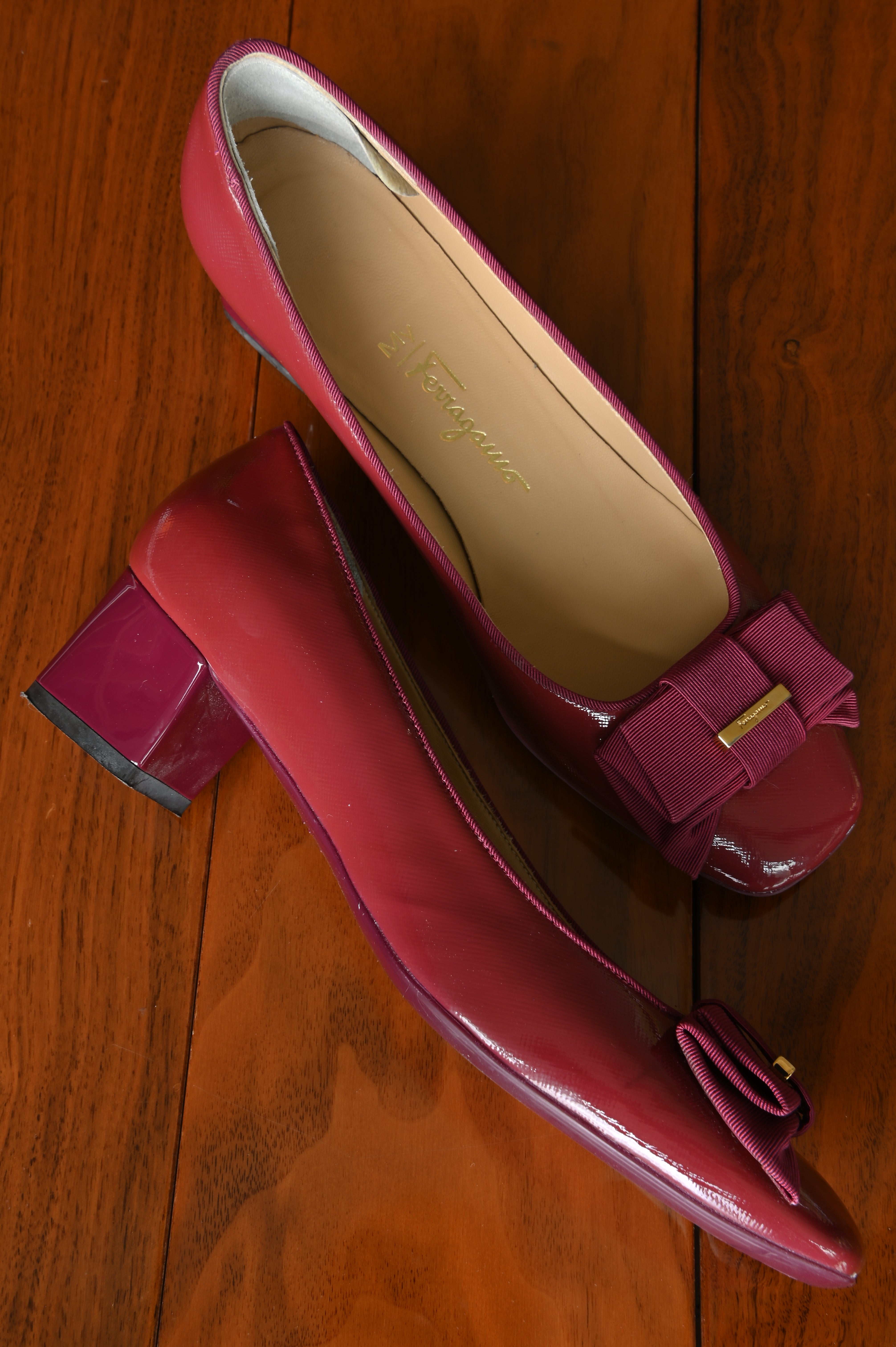 Salvatore Ferragamo Burgundy Red Pumps
