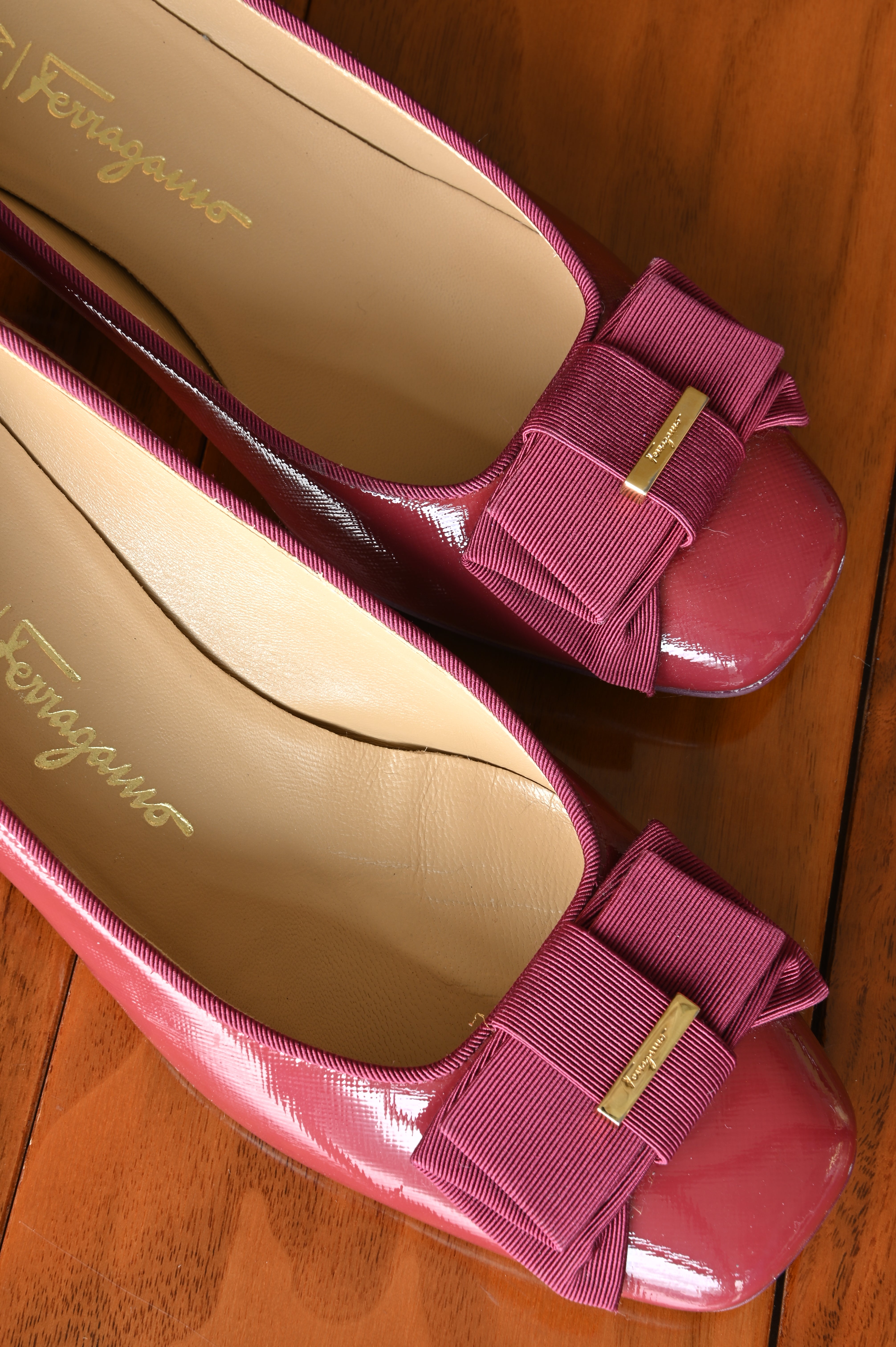 Salvatore Ferragamo Burgundy Red Pumps