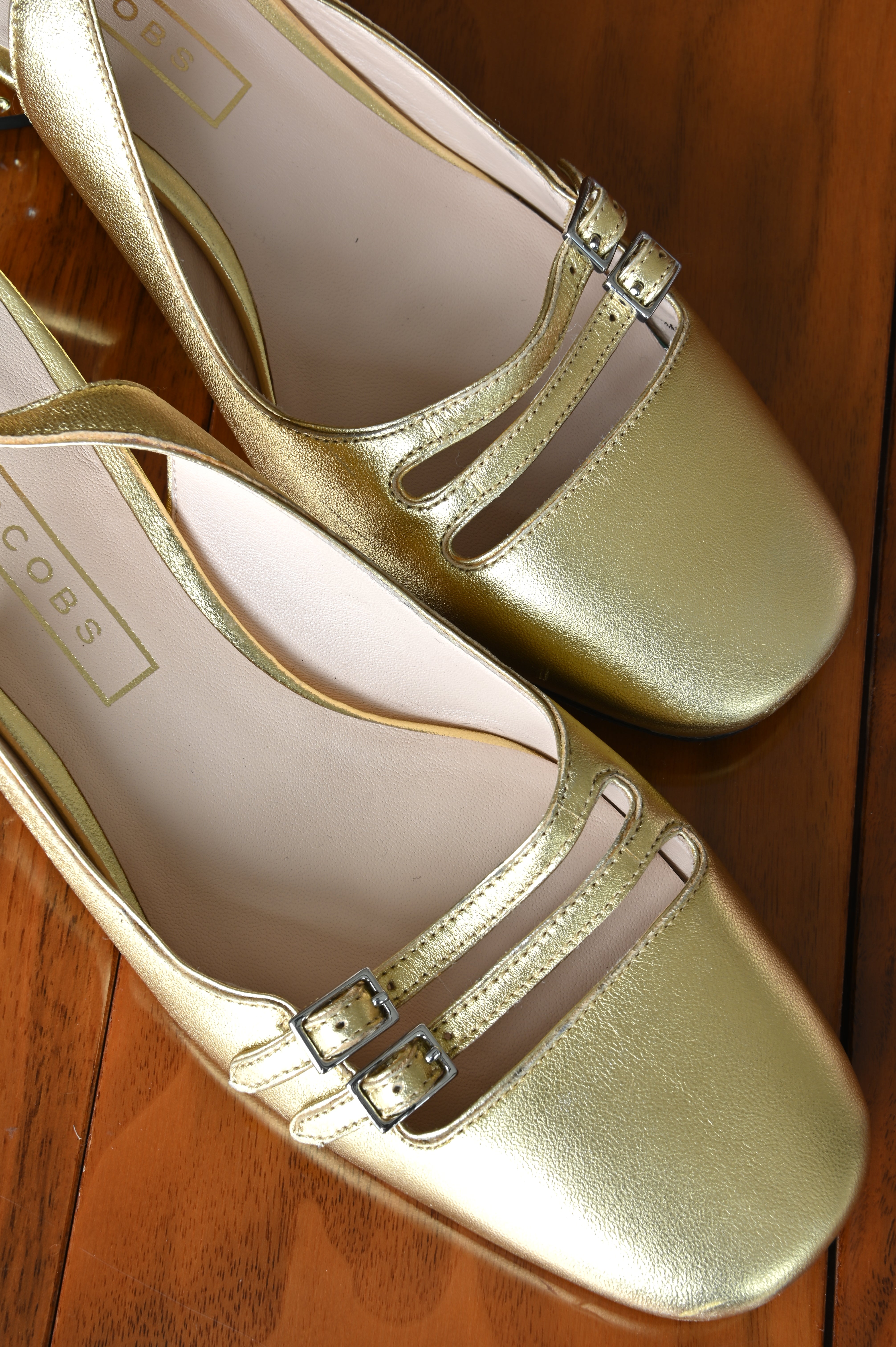 Marc Jacobs Bette Metallic Gold Slingback Pumps
