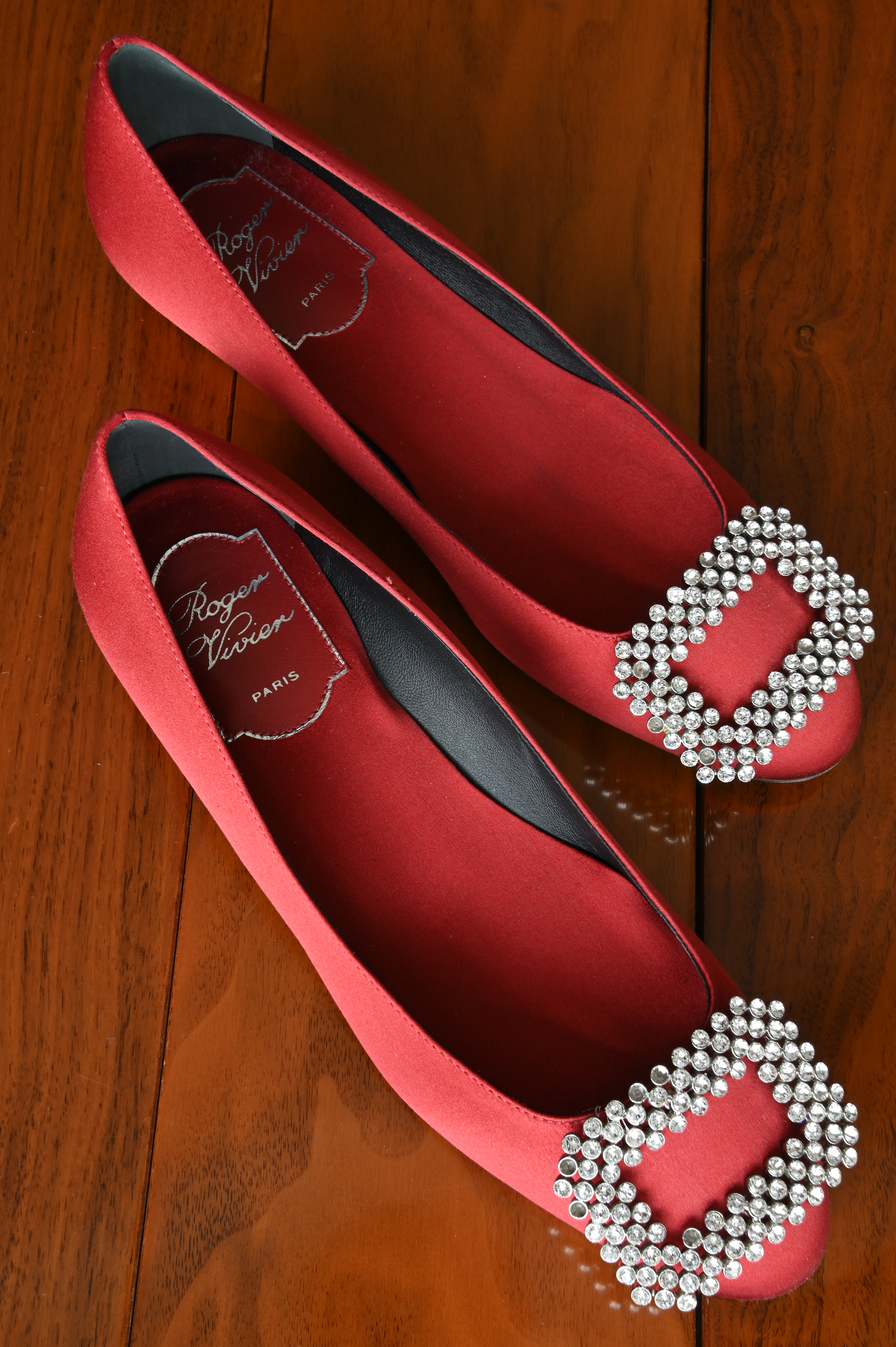Roger Vivier Red Satin Ballet Pumps