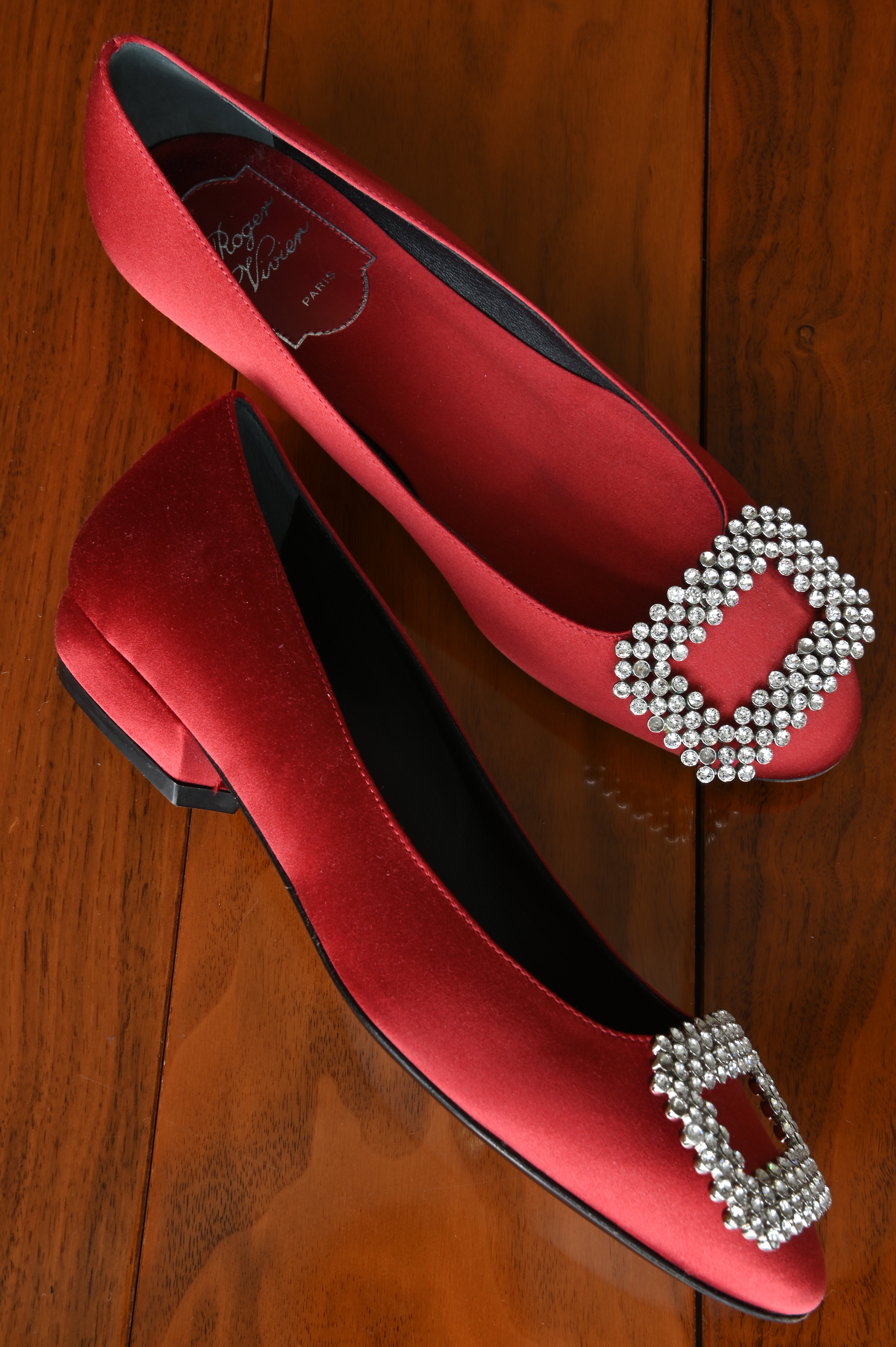 Roger Vivier Red Satin Ballet Pumps