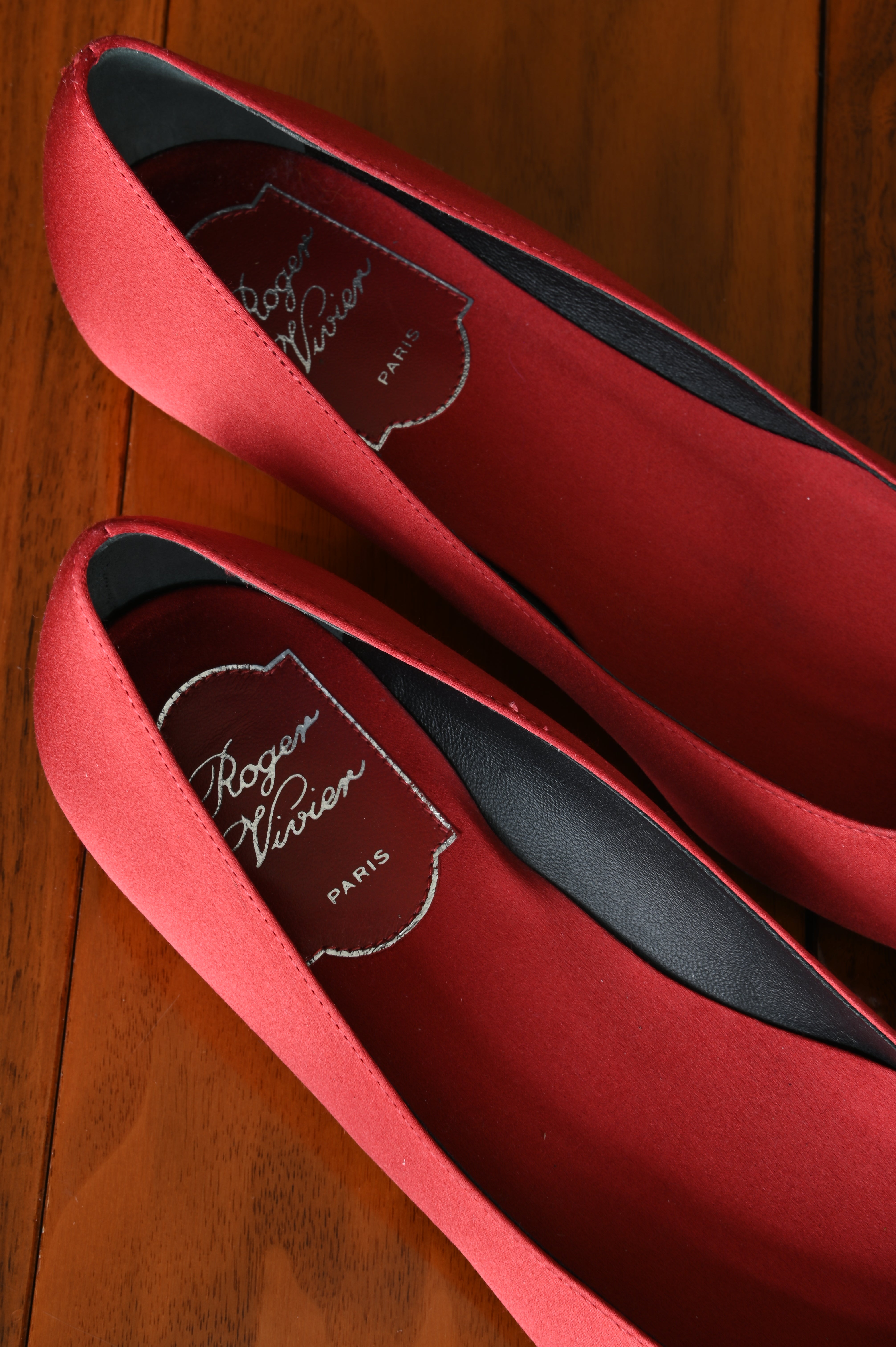 Roger Vivier Red Satin Ballet Pumps