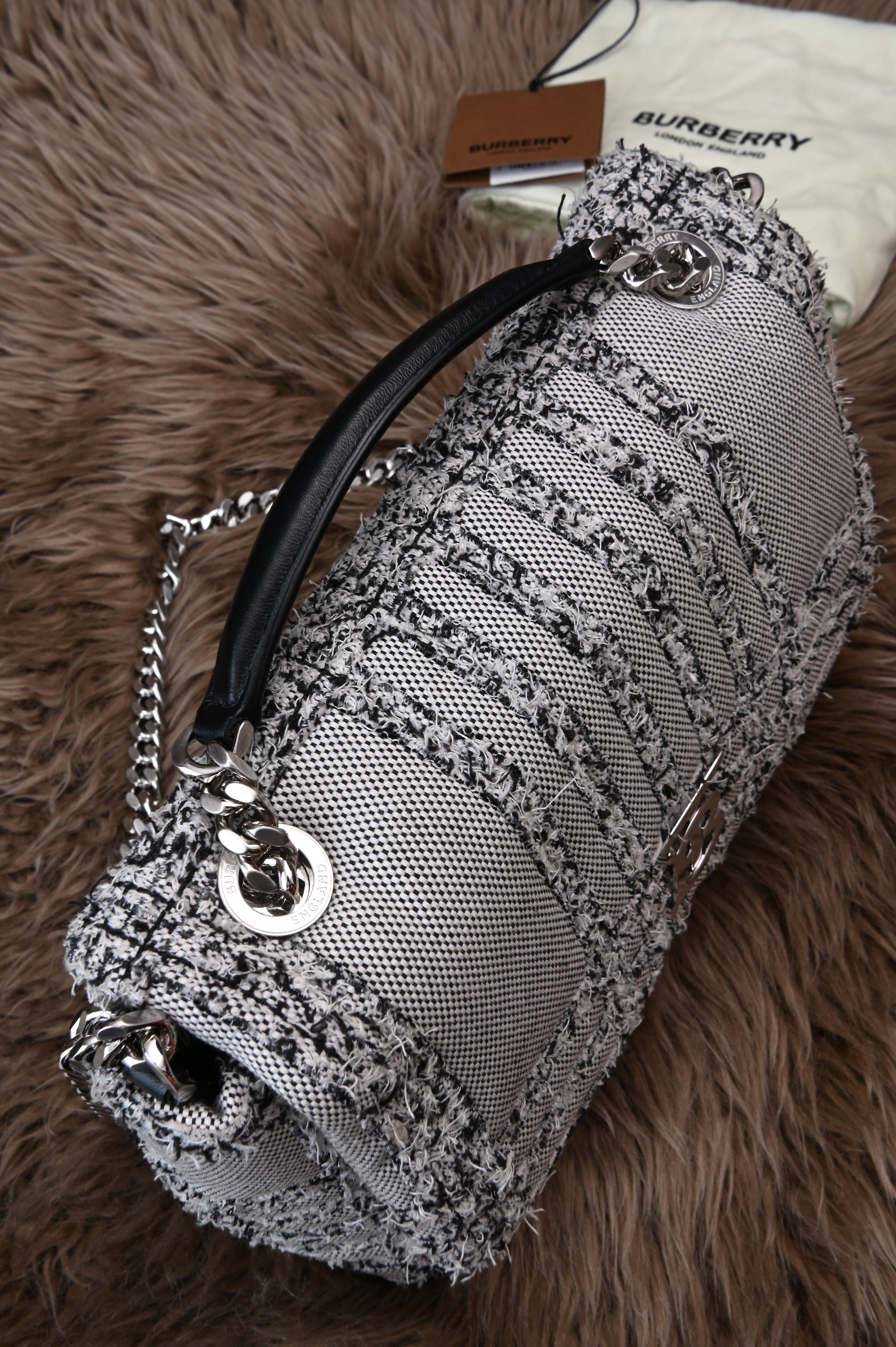 Burberry Small Lola Tweed Shoulder Bag