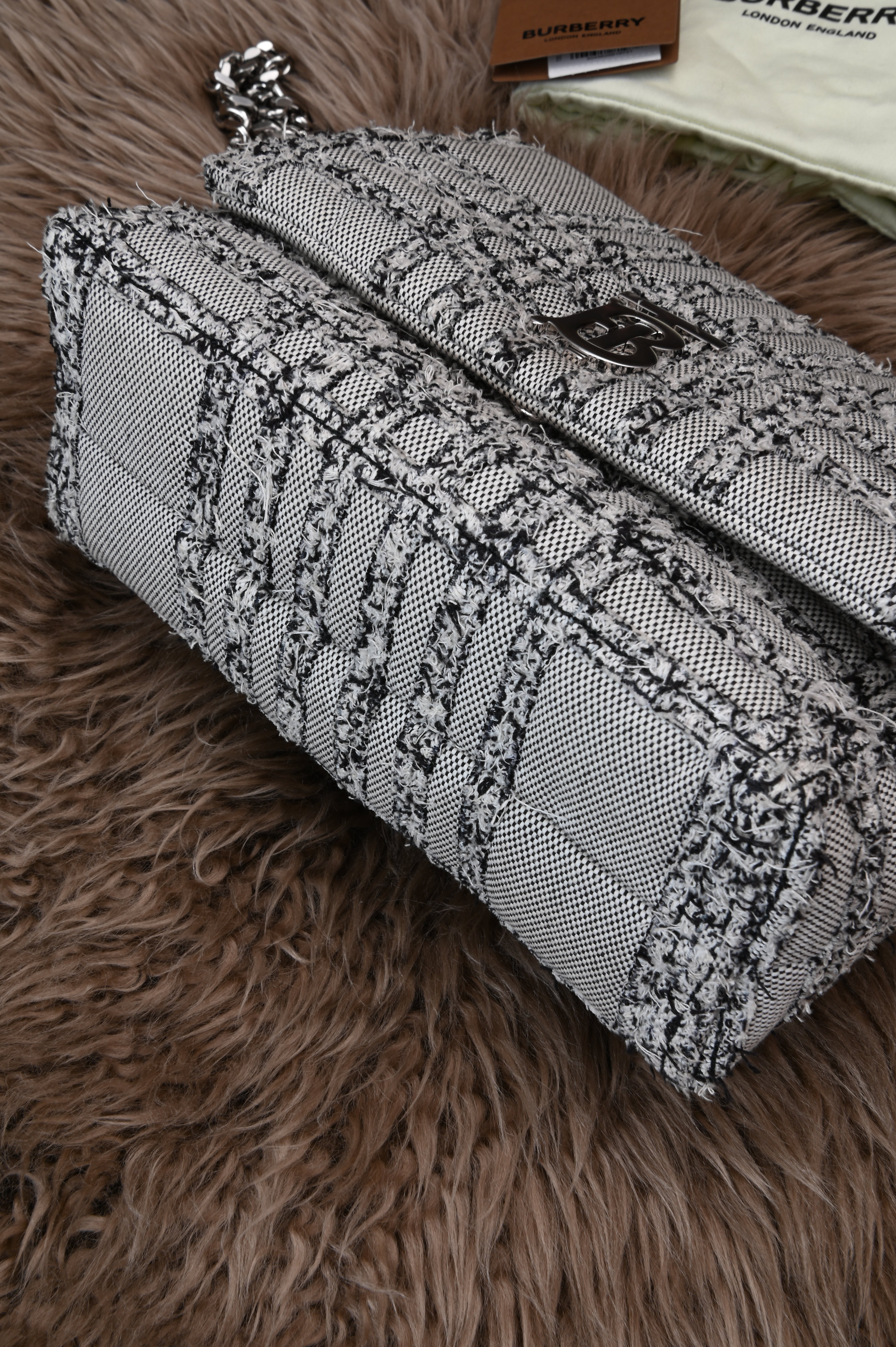 Burberry Small Lola Tweed Shoulder Bag