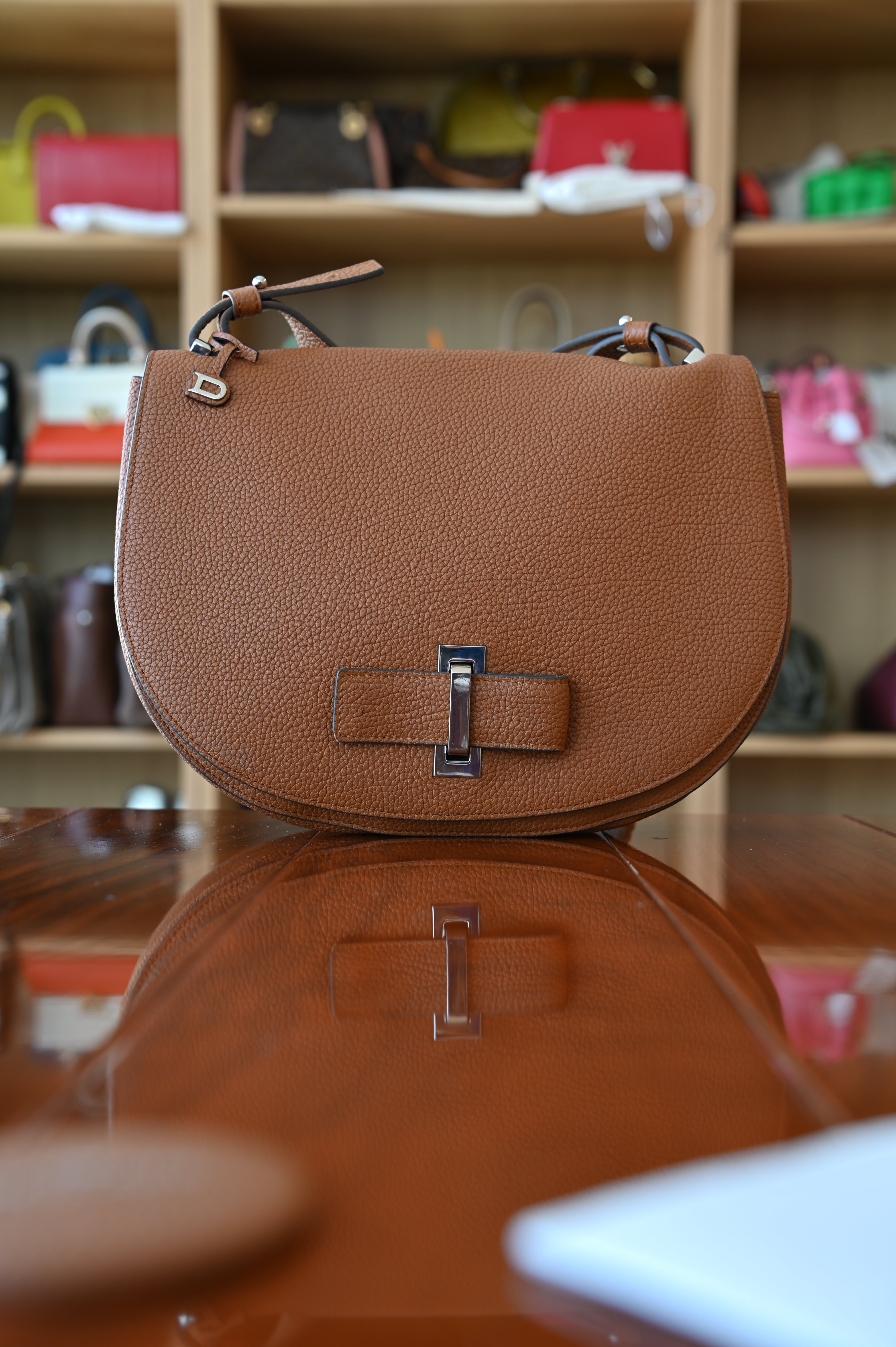 Delvaux Le Mutin Brown Saddle Bag