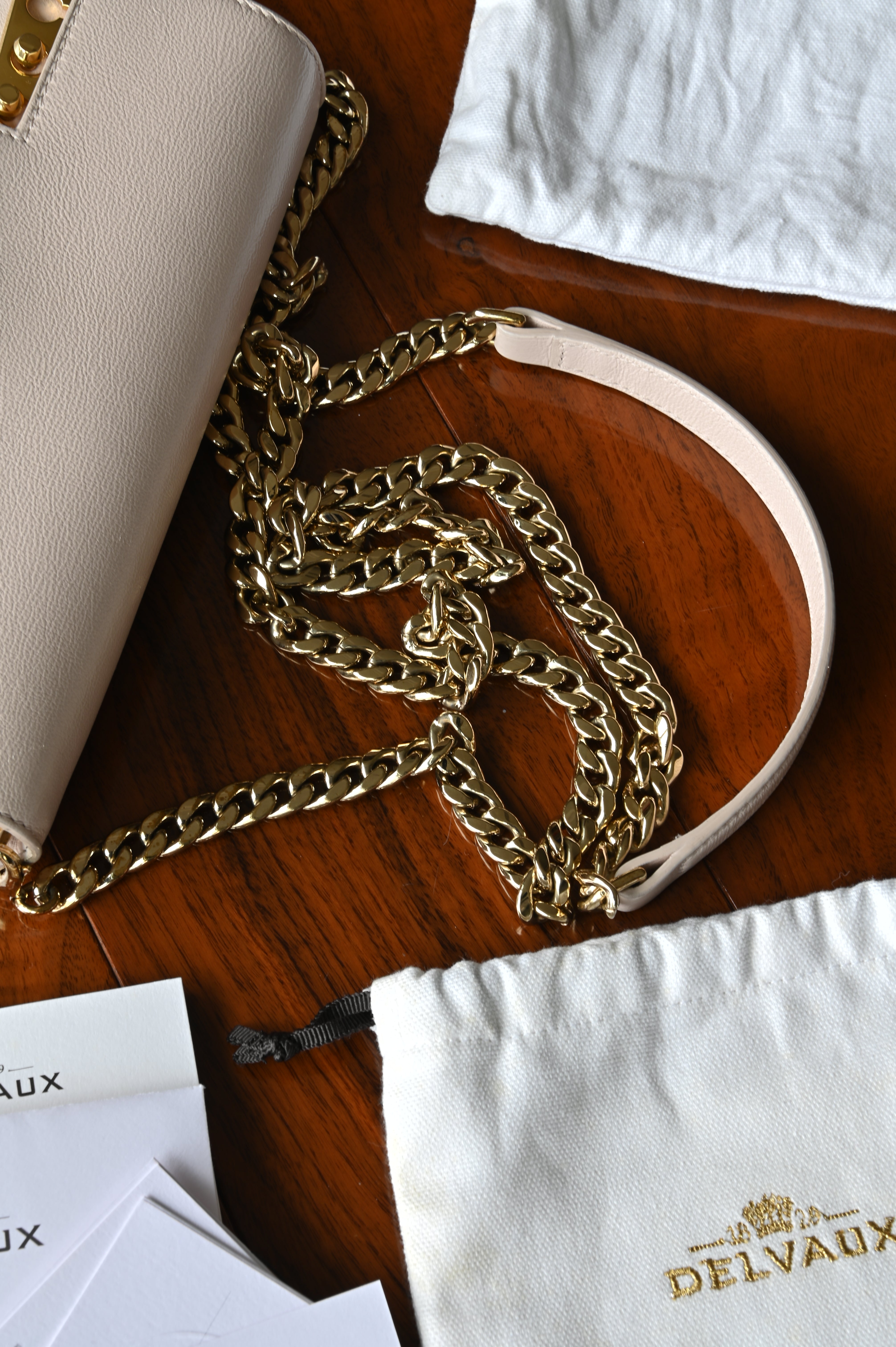 Delvaux Sesame Tempête Chain Shoulder Bag strap