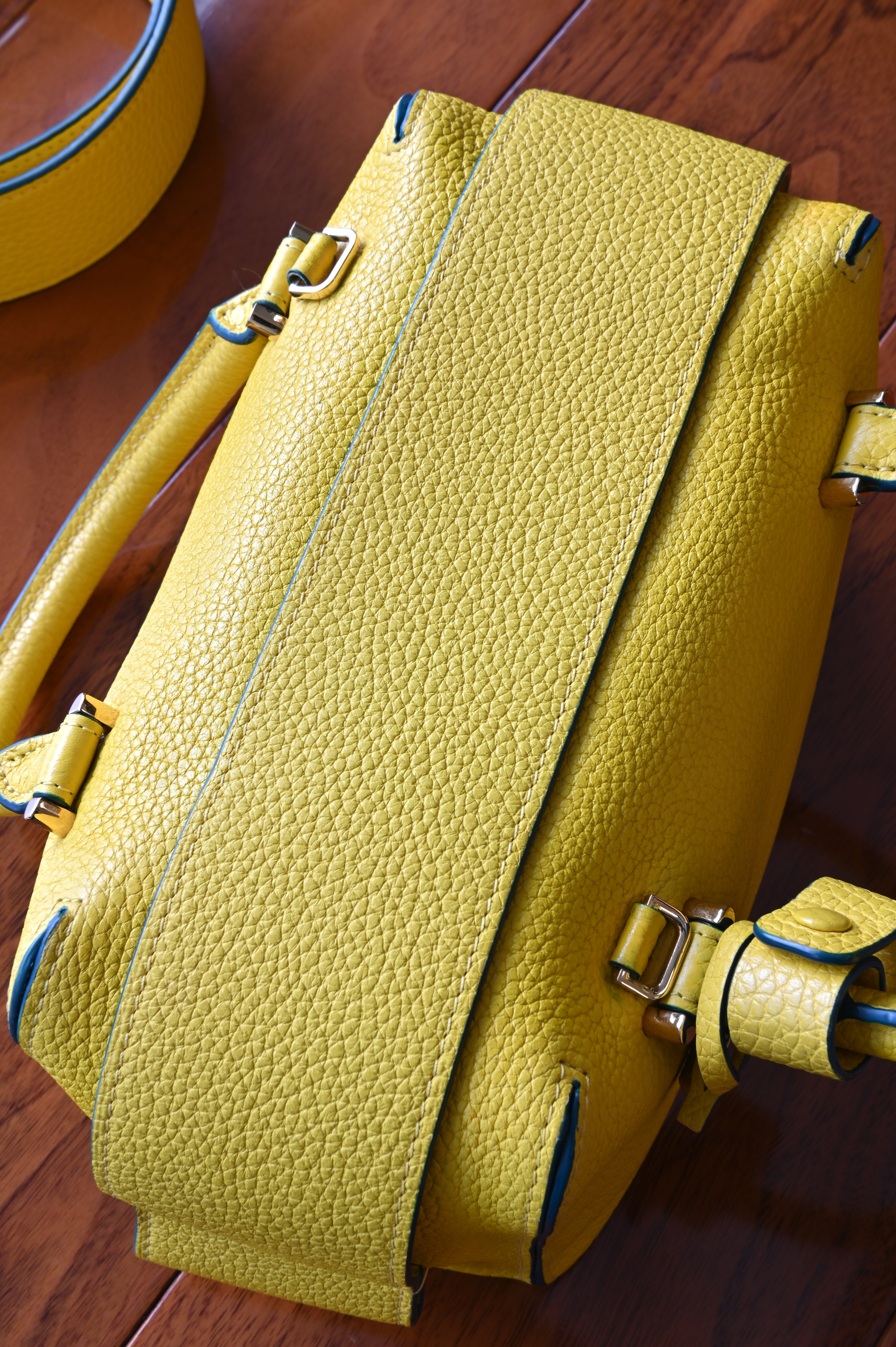 Delvaux Yellow Cool Box Nano Bag top
