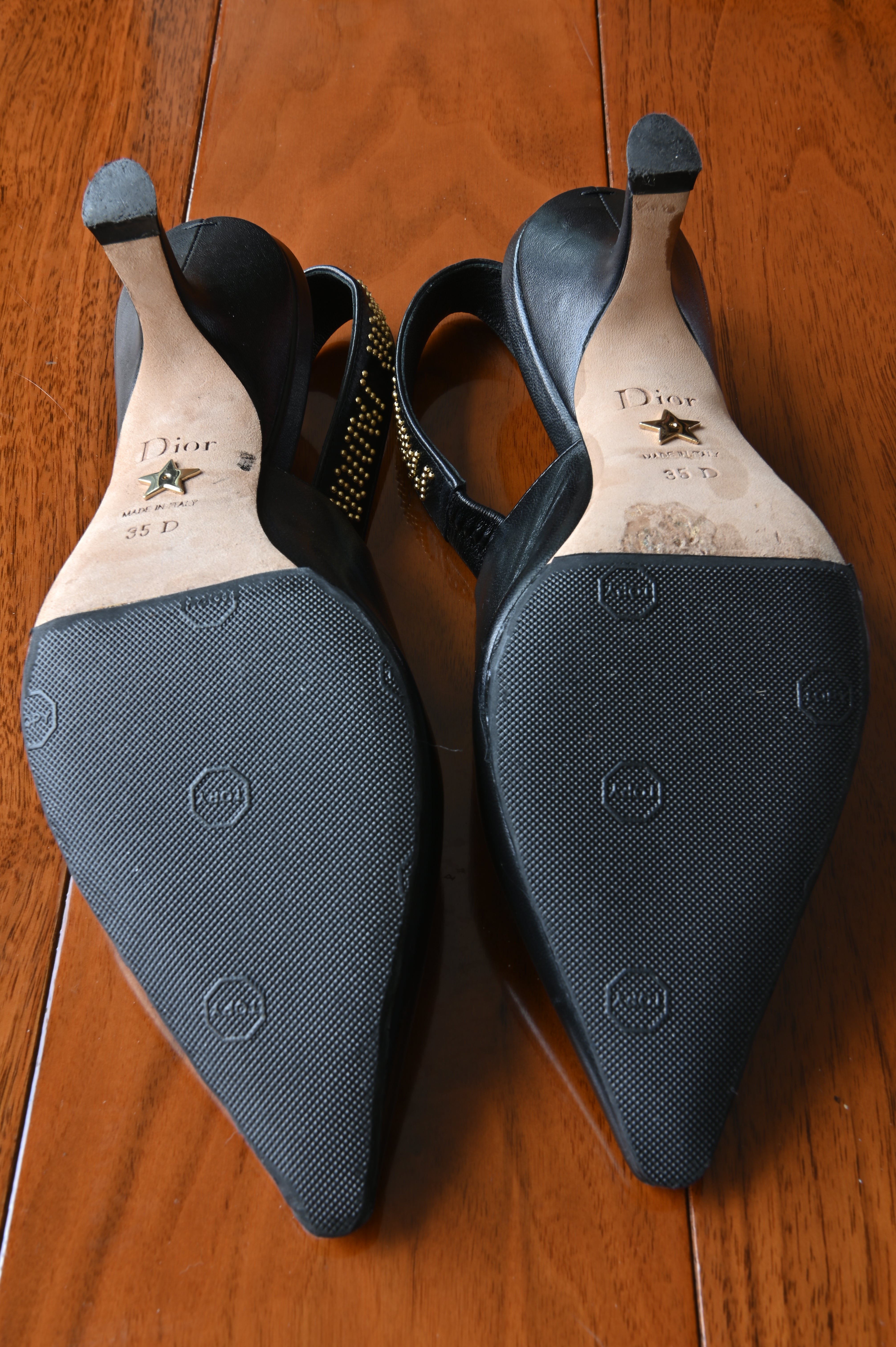 Dior J'Adior Black Slingback Pumps bottom