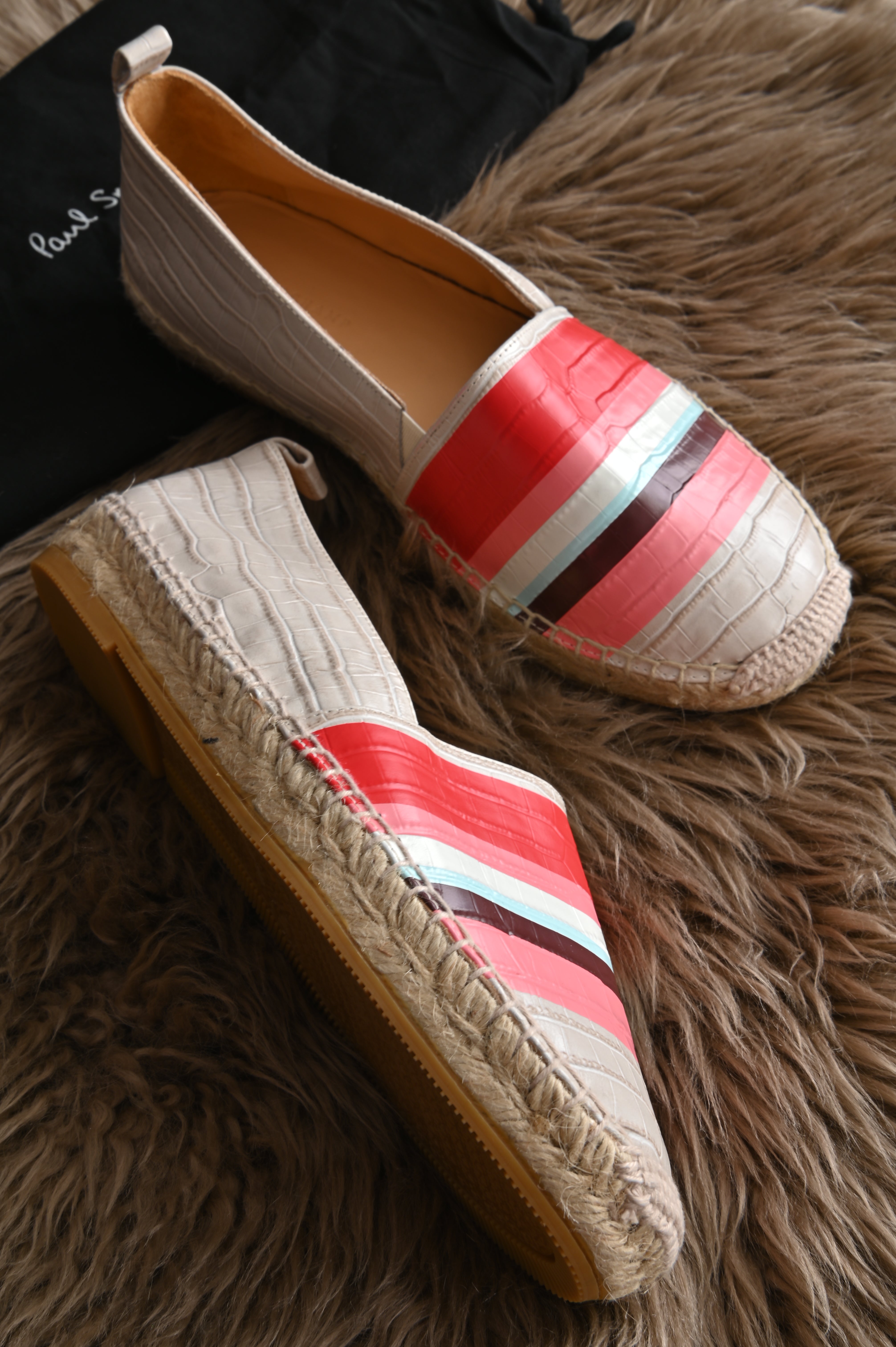 Longchamp Espadrilles in croc embossed multi color
