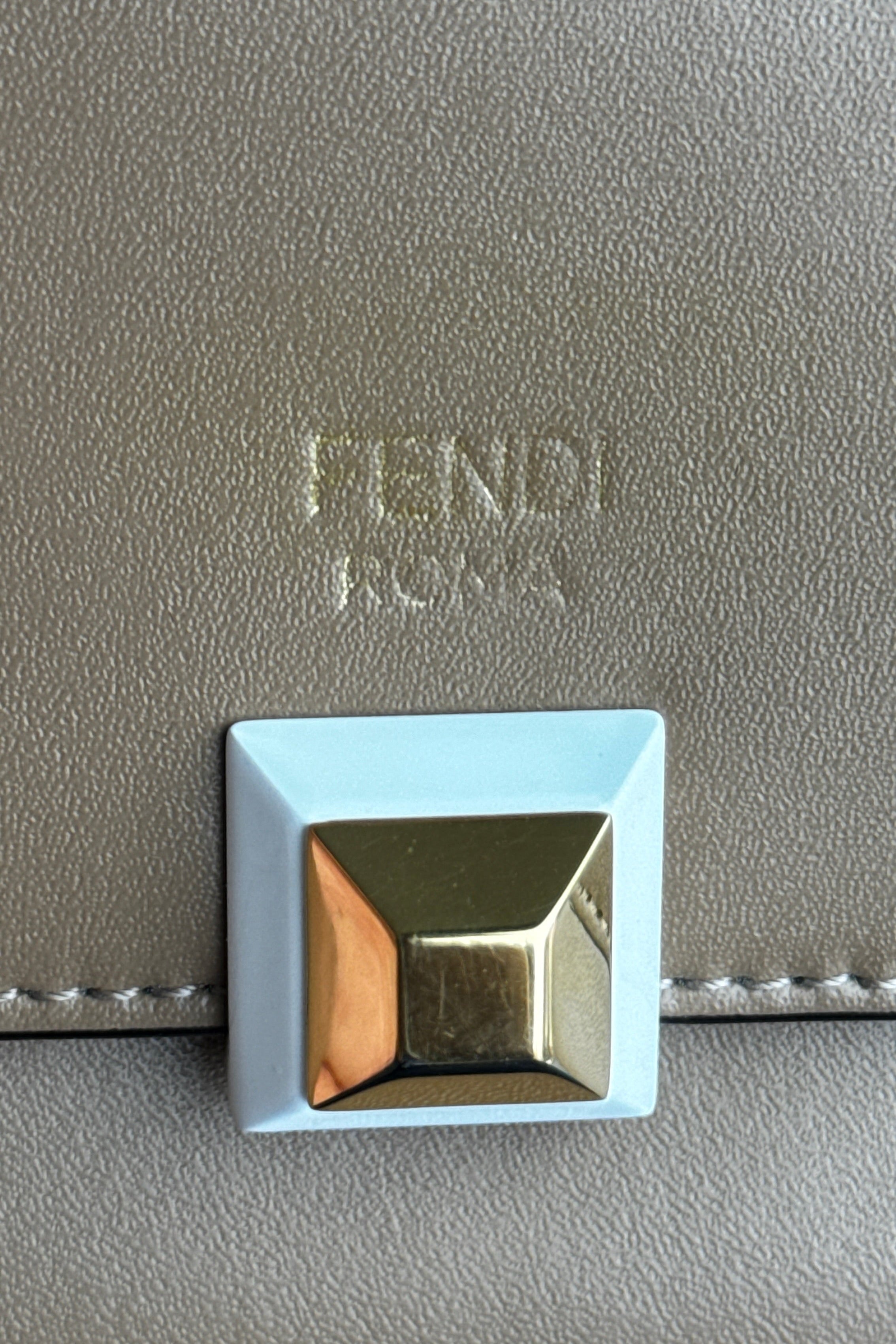 FENDI Tan Studded Trifold Wallet stud
