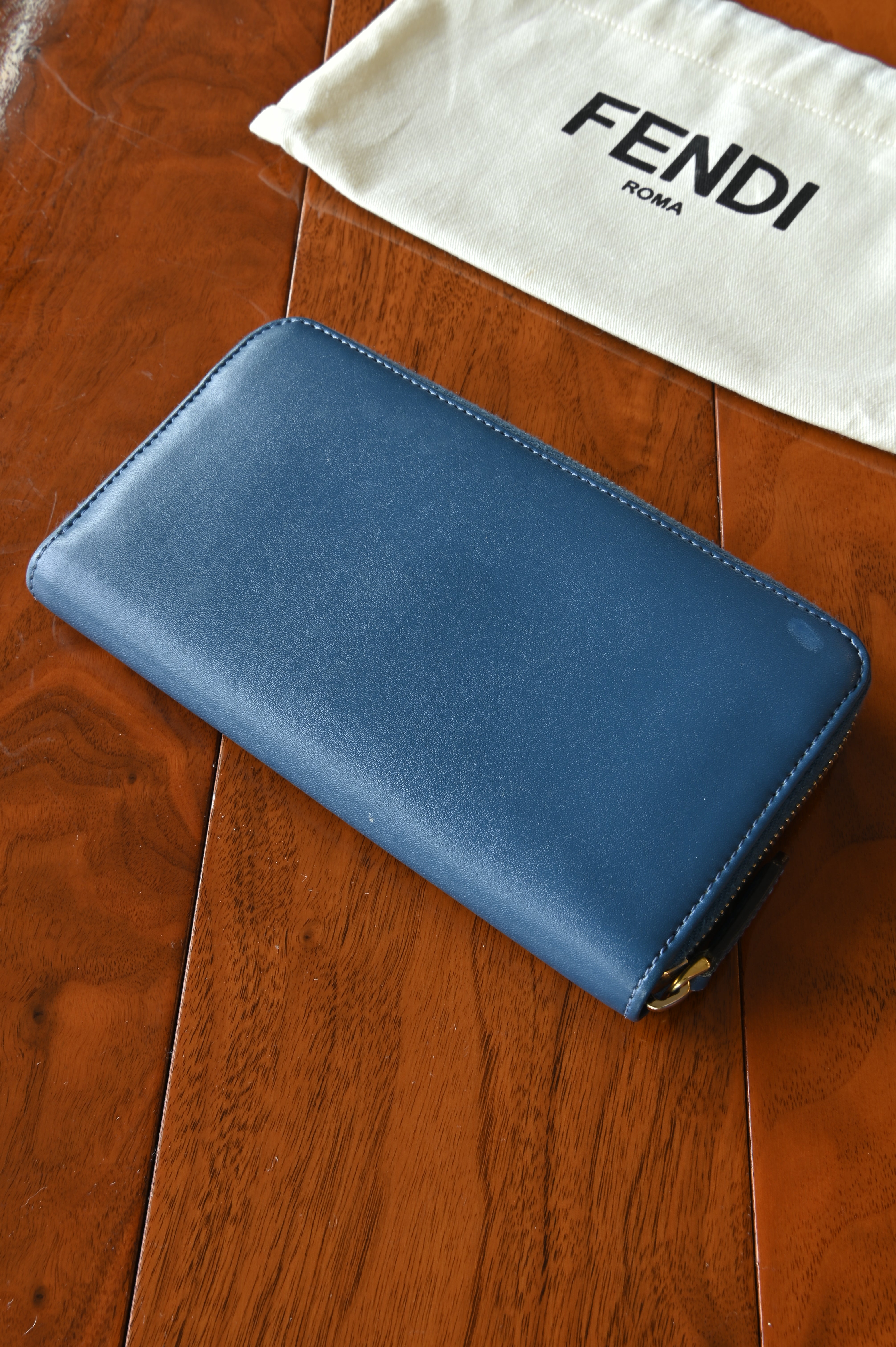 Fendi Dark Blue Long Wallet back