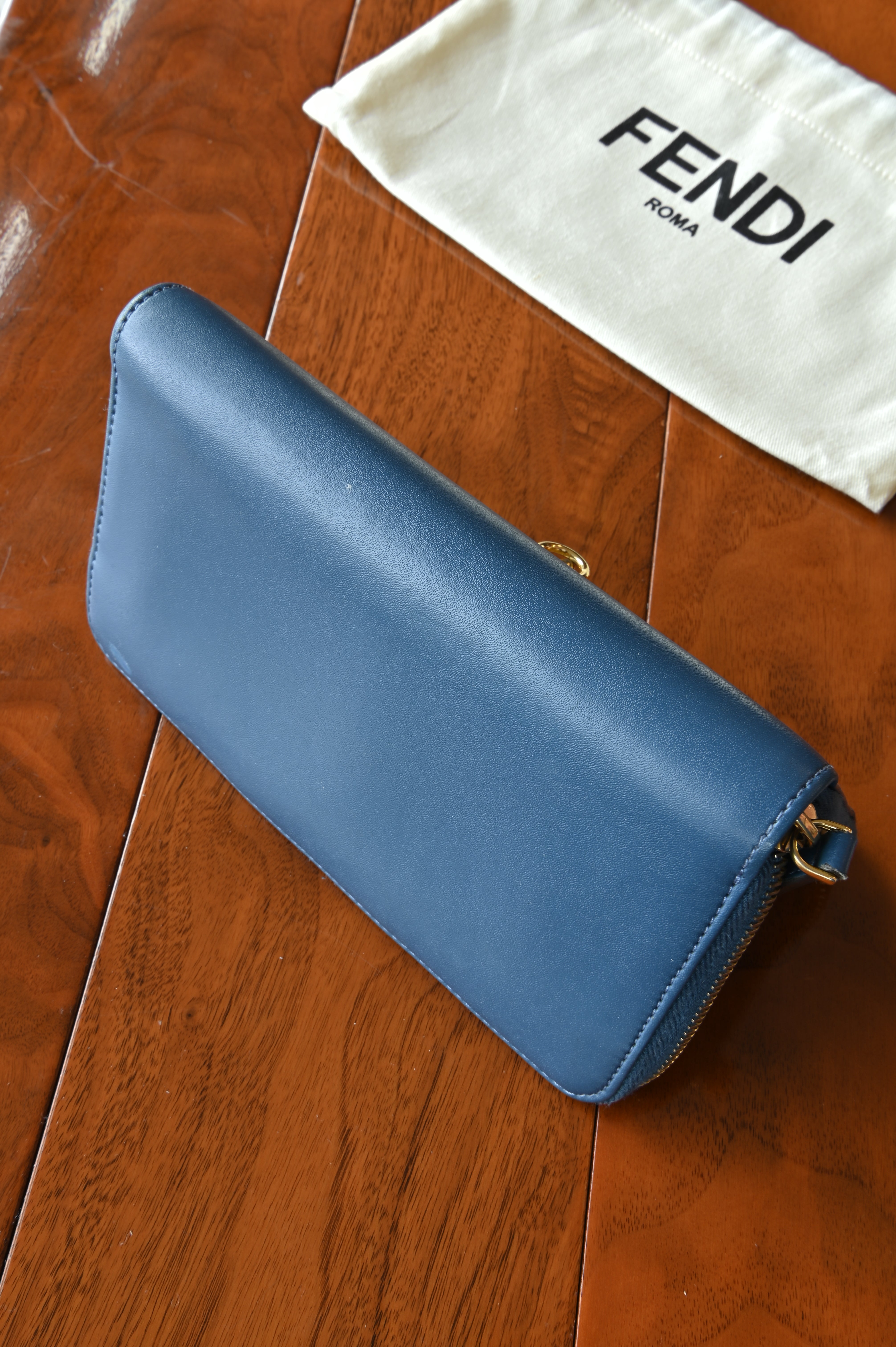 Fendi Dark Blue Long Wallet top