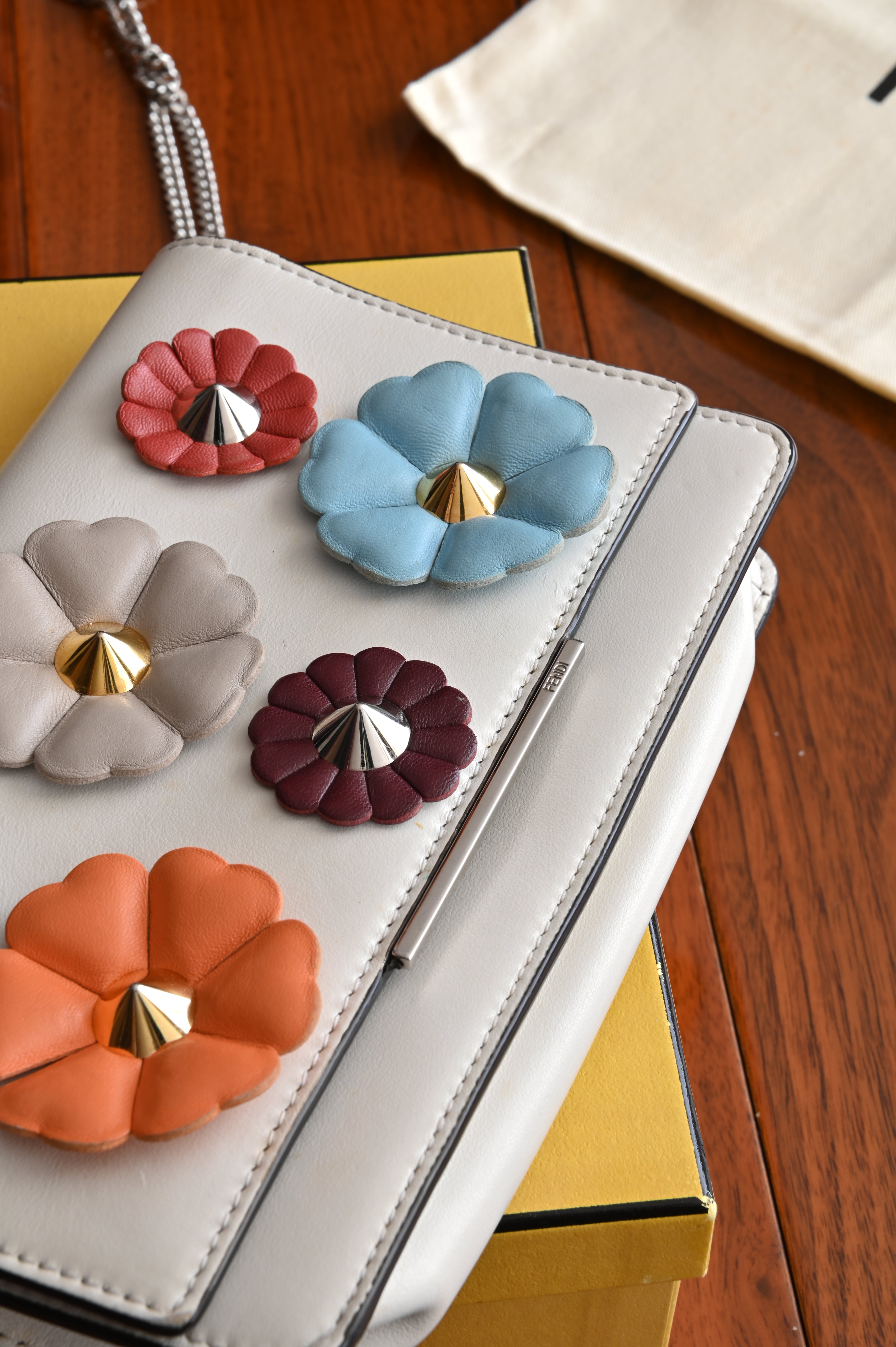 Fendi Floral Wallet on Chain Multicolor Bag angle