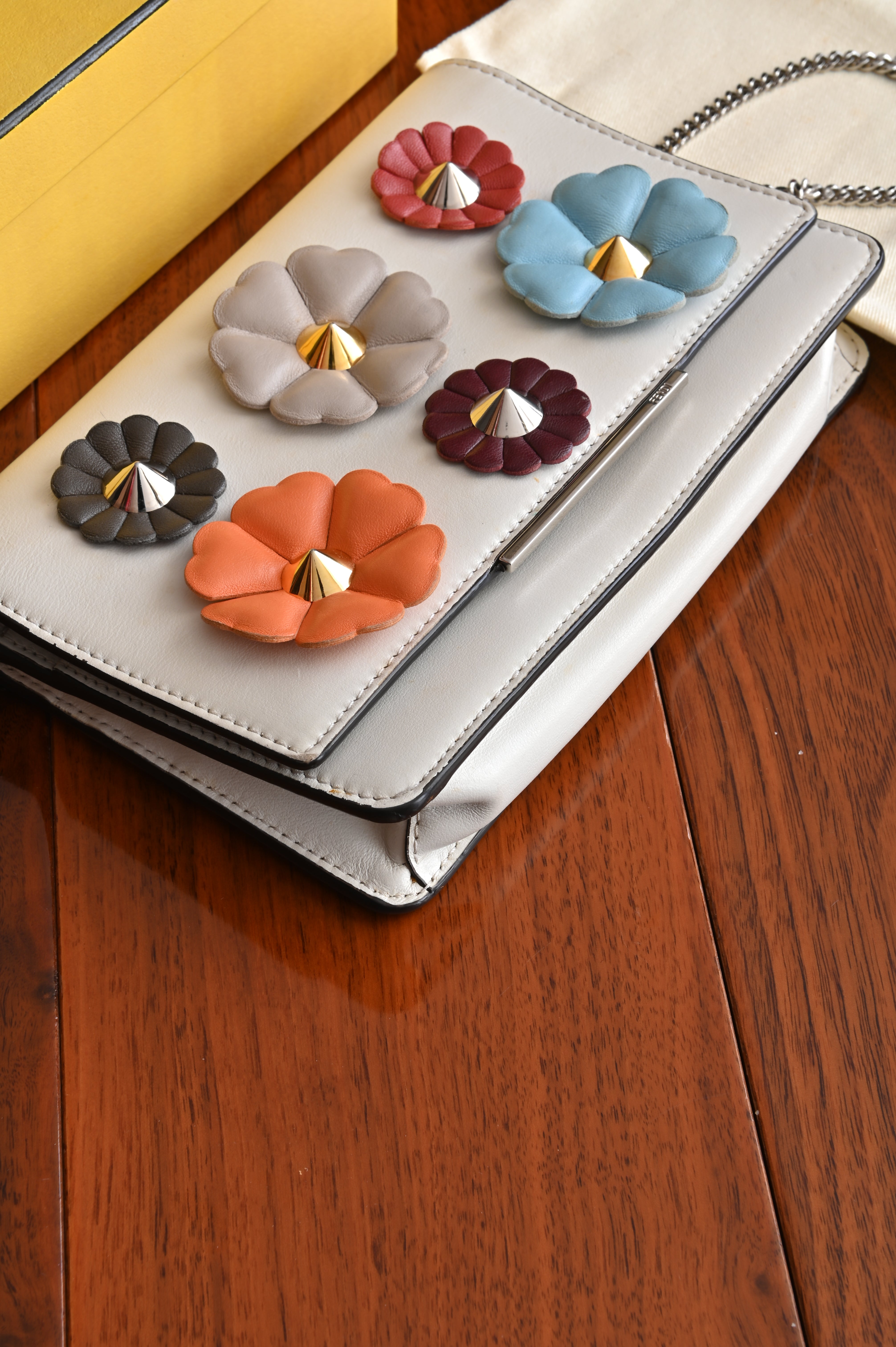 Fendi Floral Wallet on Chain Multicolor Bag angle two