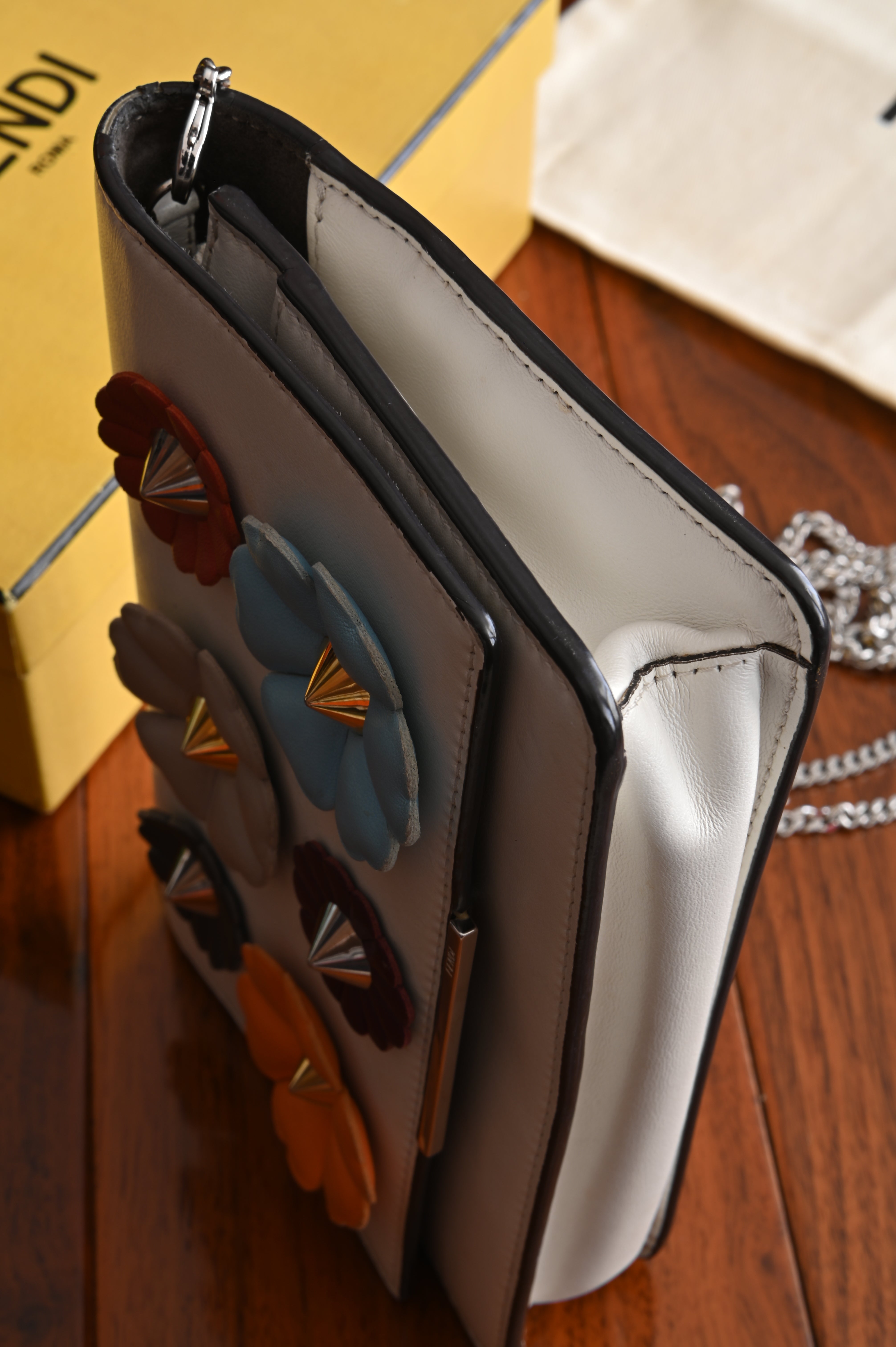 Fendi Floral Wallet on Chain Multicolor Bag right