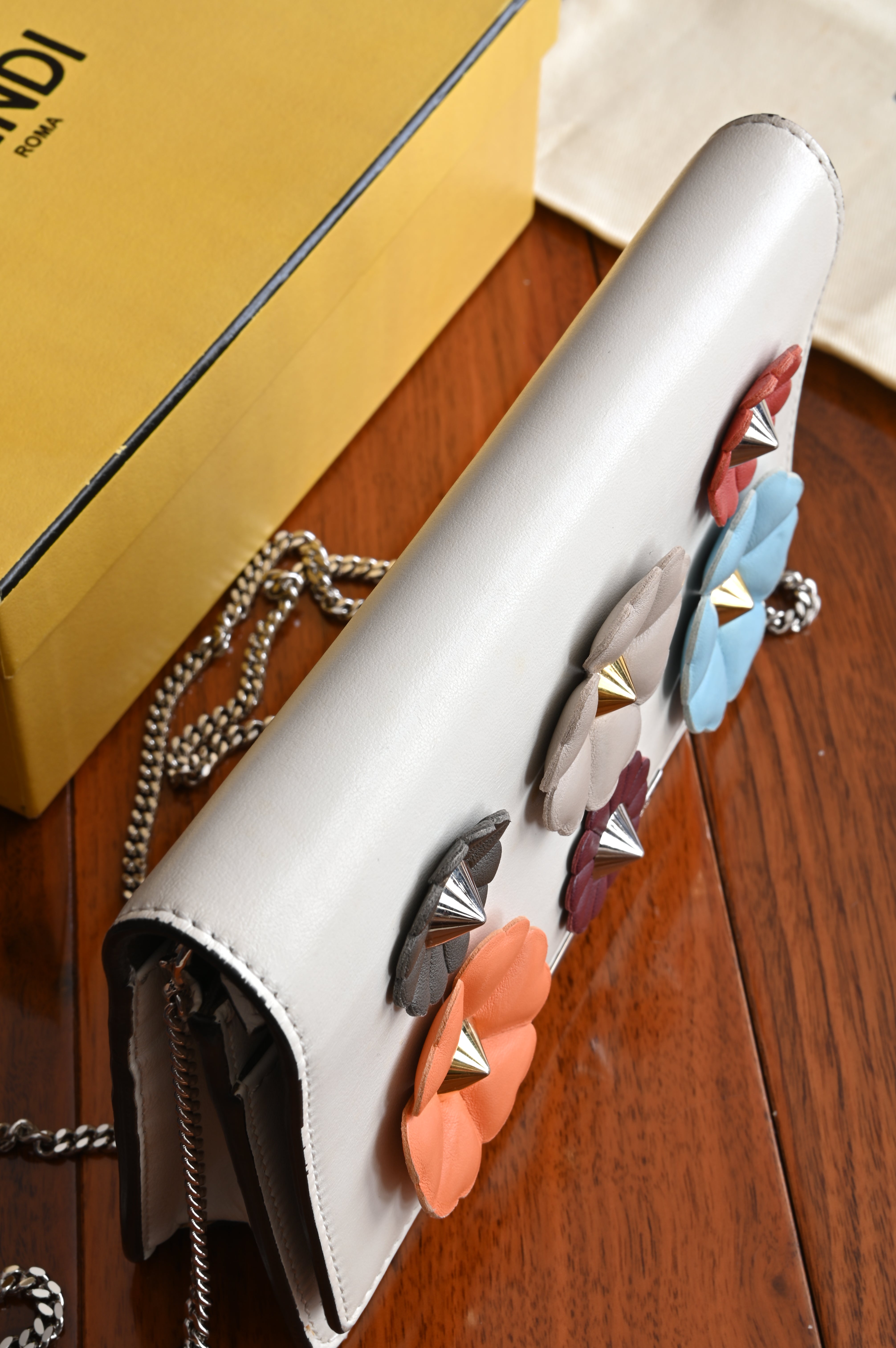 Fendi Floral Wallet on Chain Multicolor Bag top