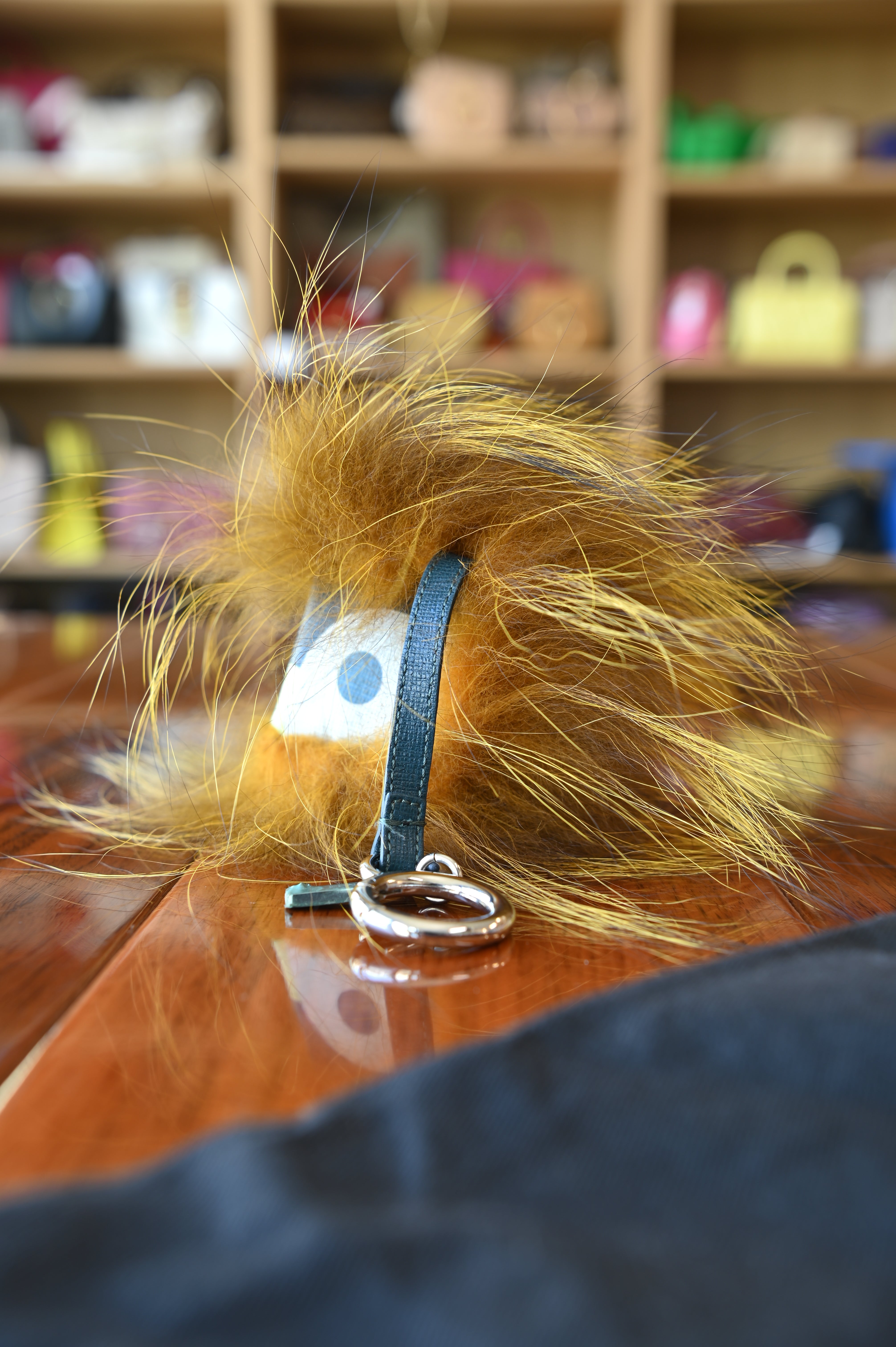 Fendi Lucy Jr Fox Fur Monster Bug Charm side two